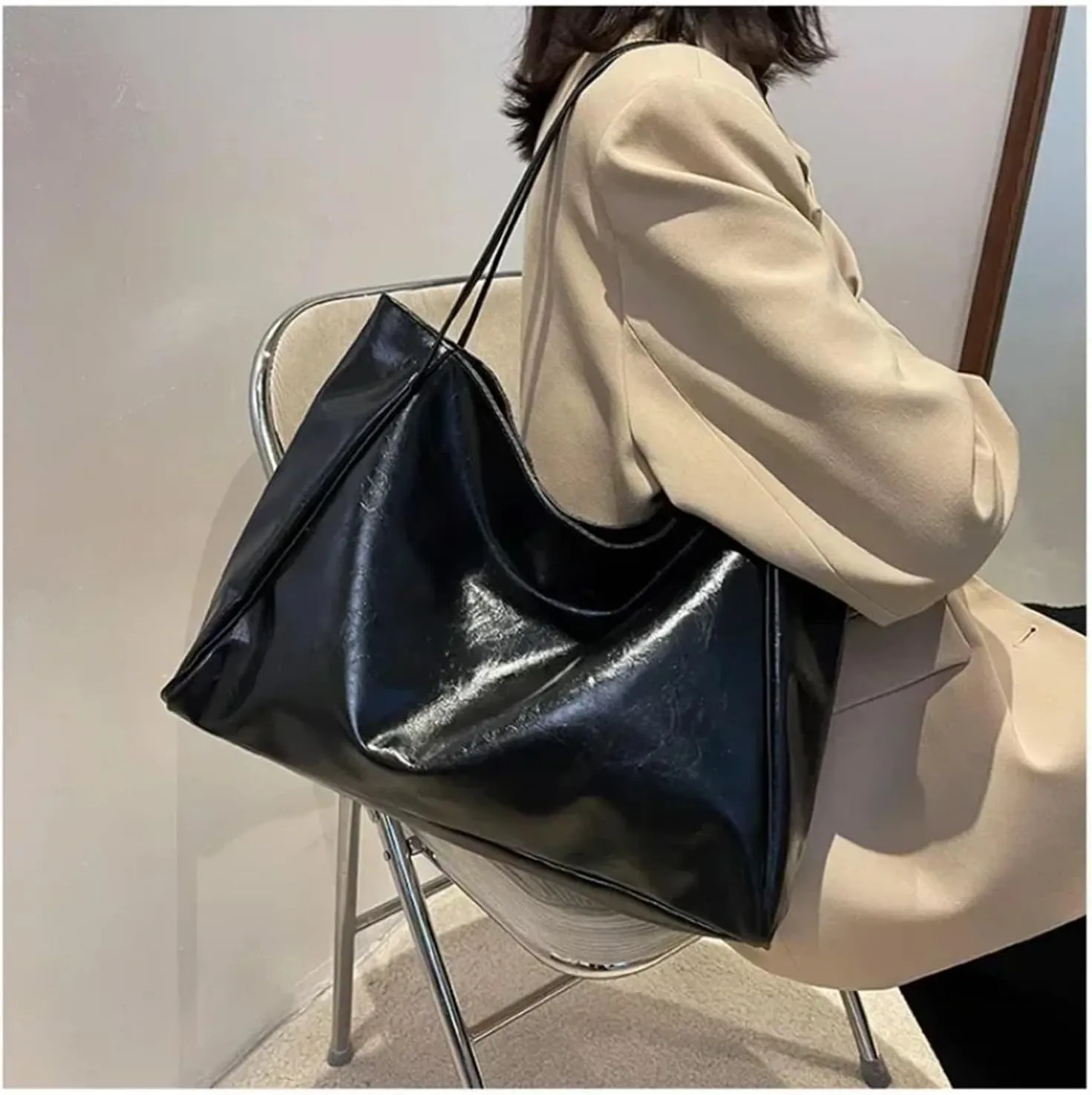 Vintage Genuine Leather Tote Shoulder Women Satchel Handbag With Top Handles Shoulder Bags For Women Oil Leather Tote