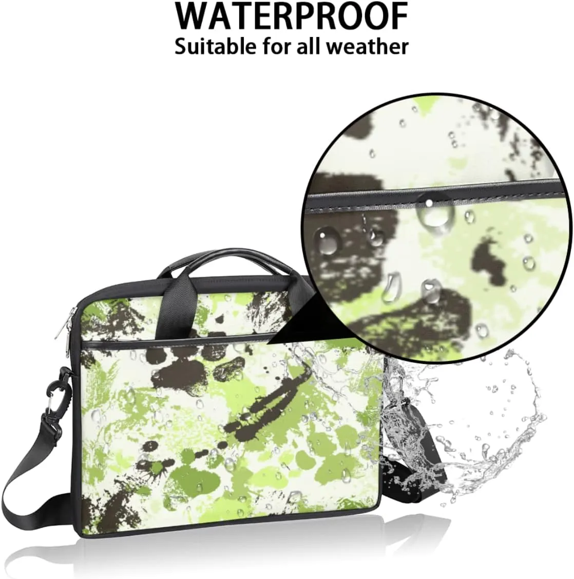 Vintage Gold Letter Laptop Shoulder Messenger Bag Waterproof Laptop Briefcase with Handle and Padded Strap Case Sleeve