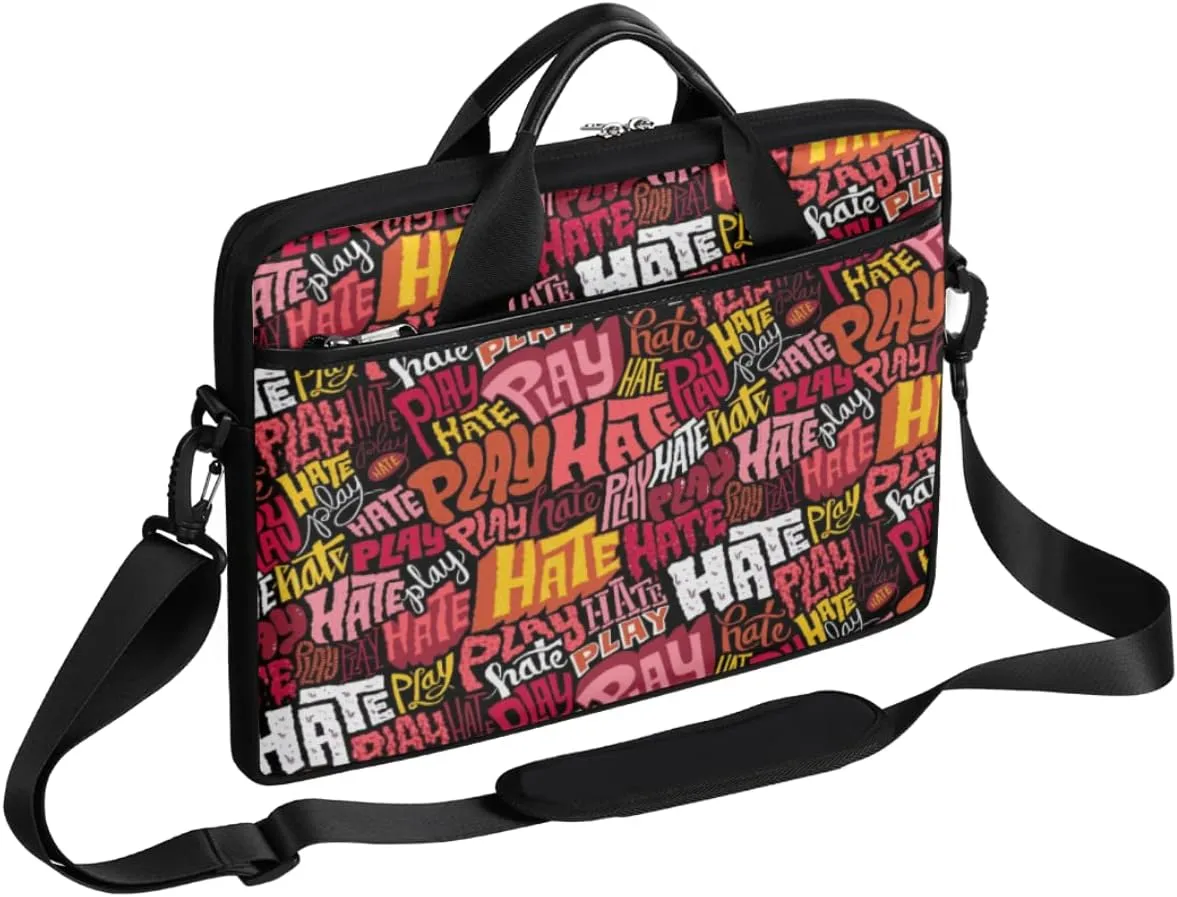 Vintage Graffiti Valentine Laptop Shoulder Messenger Bag Waterproof Laptop Briefcase with Handle and Padded Strap Case Sleeve