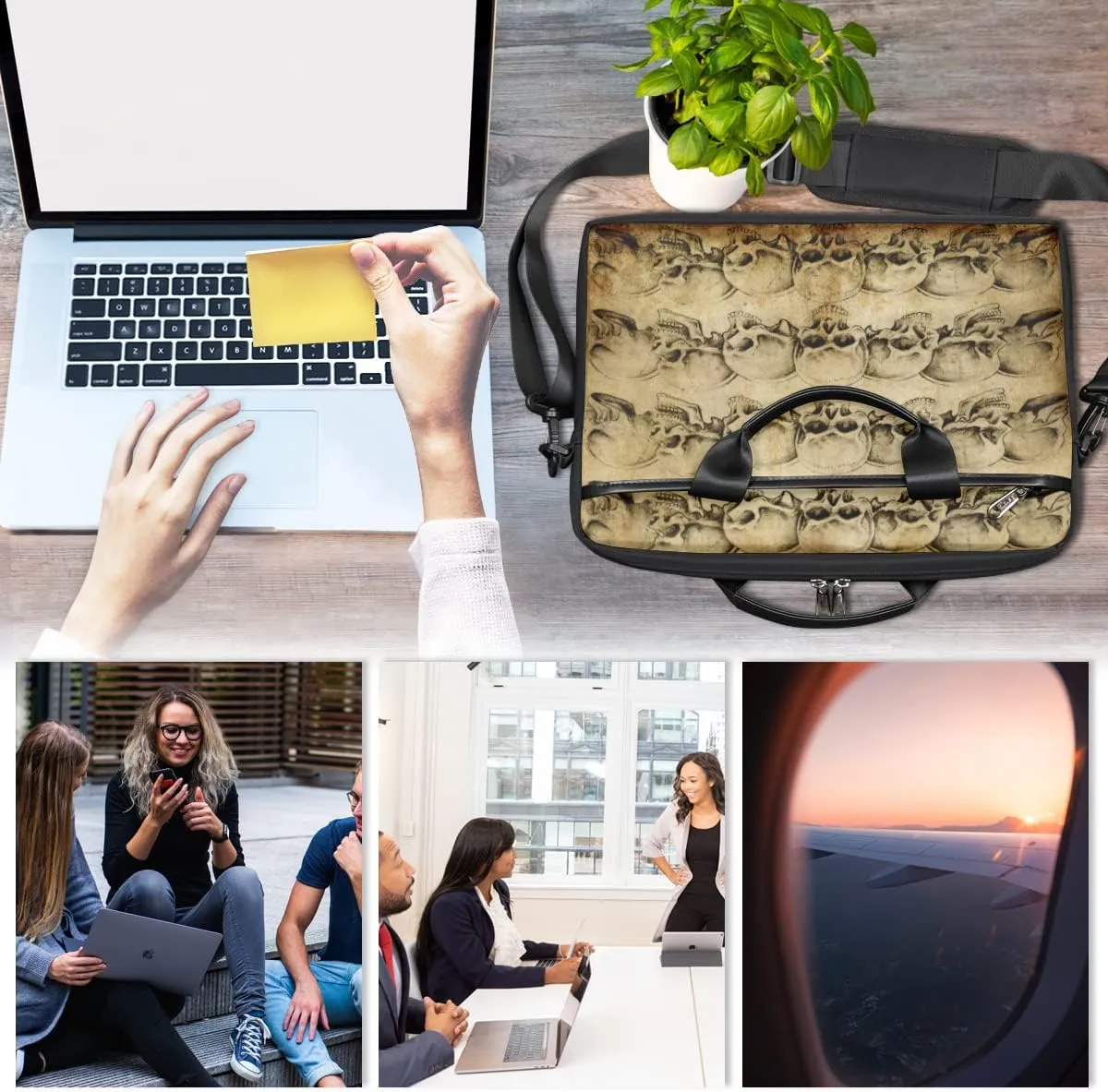 Vintage Graffiti Valentine Laptop Shoulder Messenger Bag Waterproof Laptop Briefcase with Handle and Padded Strap Case Sleeve
