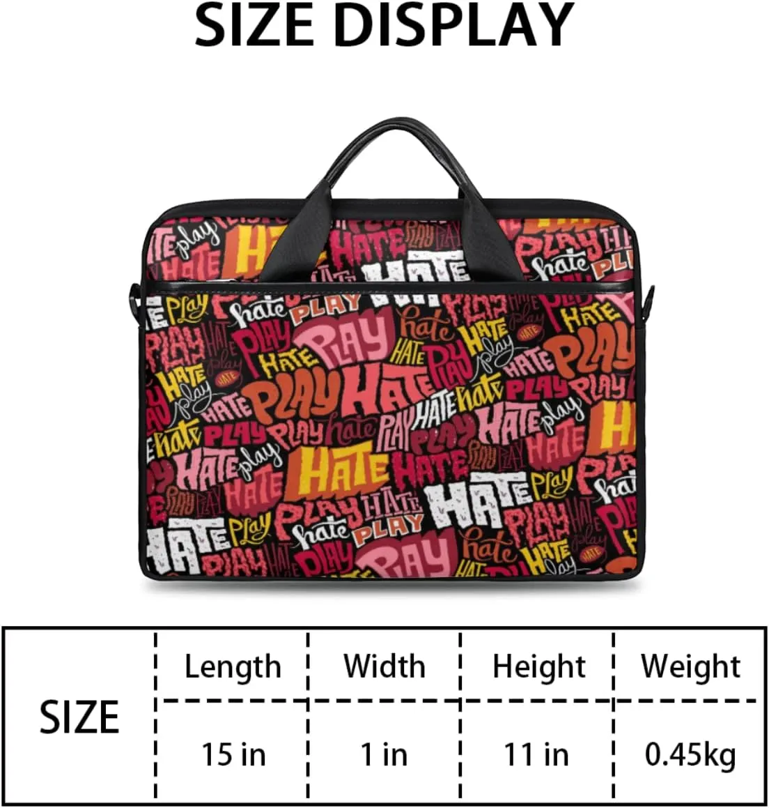 Vintage Graffiti Valentine Laptop Shoulder Messenger Bag Waterproof Laptop Briefcase with Handle and Padded Strap Case Sleeve