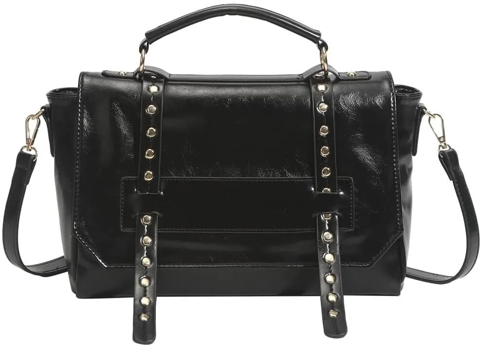 Vintage Handbags Womens Messenger Oil Wax Leather Briefcase Shoulder Top Handle Satchel Crossbody Laptop