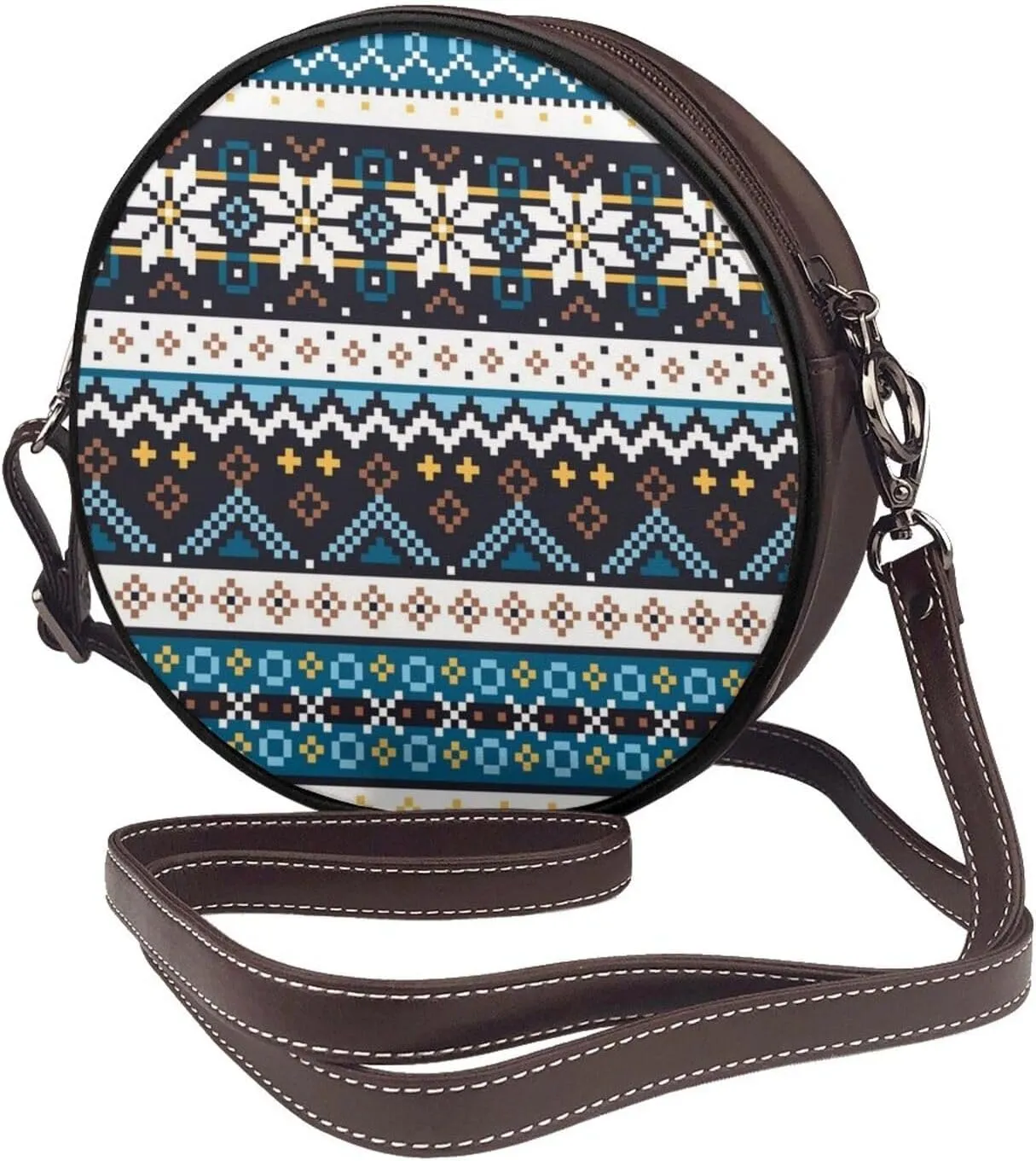 Vintage Shoulder Bag Crossbody Handbag, Small PU Leather Shoulder Bag, Circle Handbag for Women