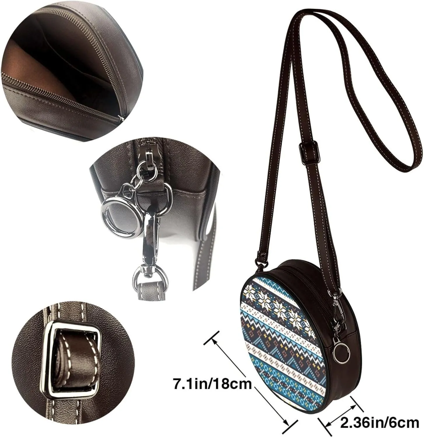 Vintage Shoulder Bag Crossbody Handbag, Small PU Leather Shoulder Bag, Circle Handbag for Women