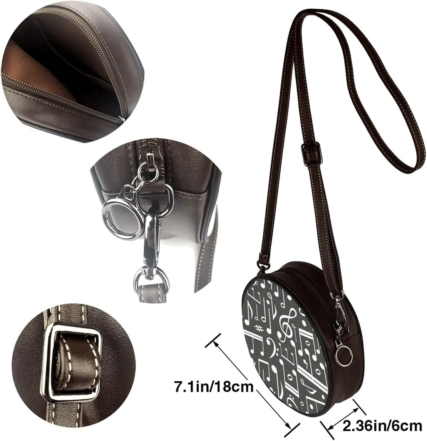 Vintage Shoulder Bag Crossbody Handbag, Small PU Leather Shoulder Bag, Circle Handbag for Women