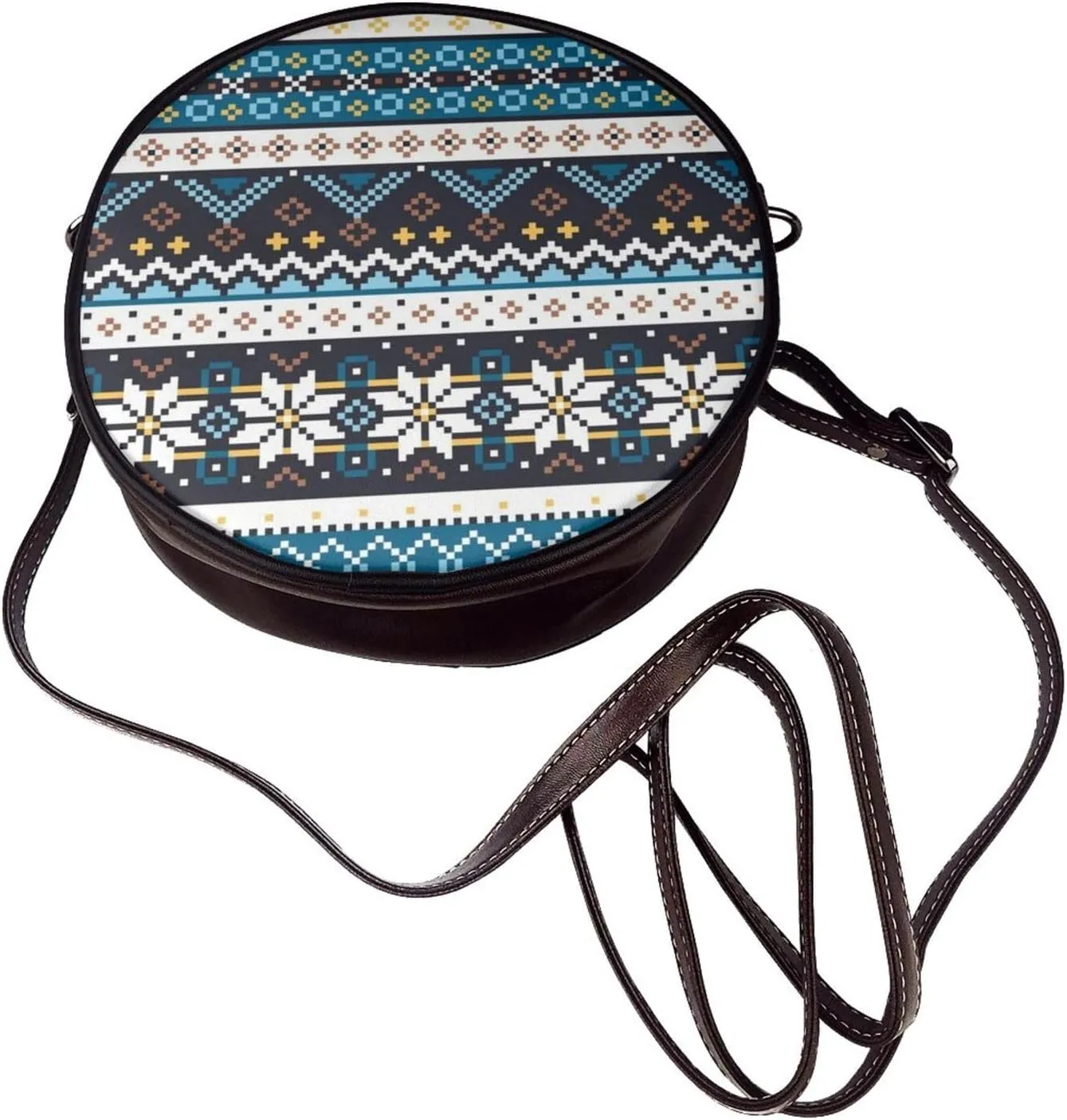 Vintage Shoulder Bag Crossbody Handbag, Small PU Leather Shoulder Bag, Circle Handbag for Women
