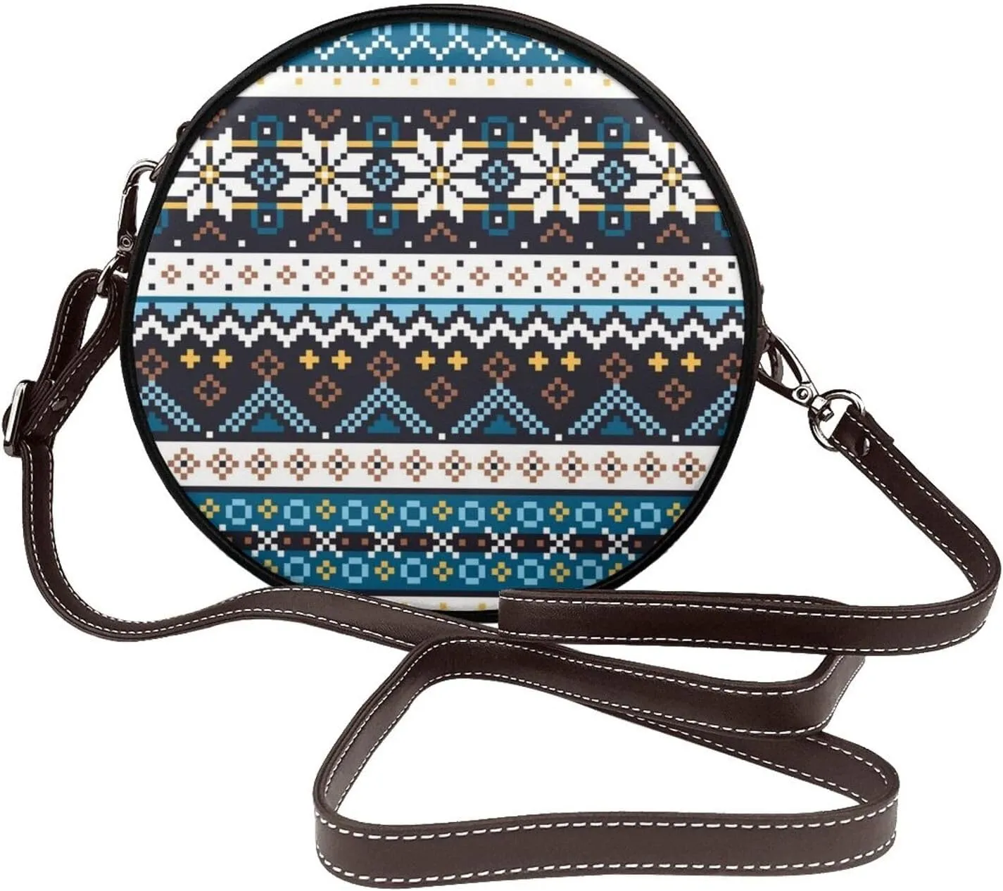 Vintage Shoulder Bag Crossbody Handbag, Small PU Leather Shoulder Bag, Circle Handbag for Women