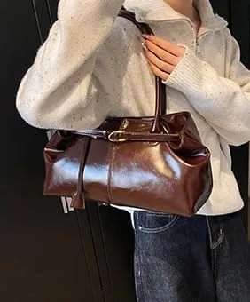 Vintage Tote Bag Large Capacity Shoulder Handbag Underarm Bag Hobo Bag Casual Satchel Purse Work Bag for Women