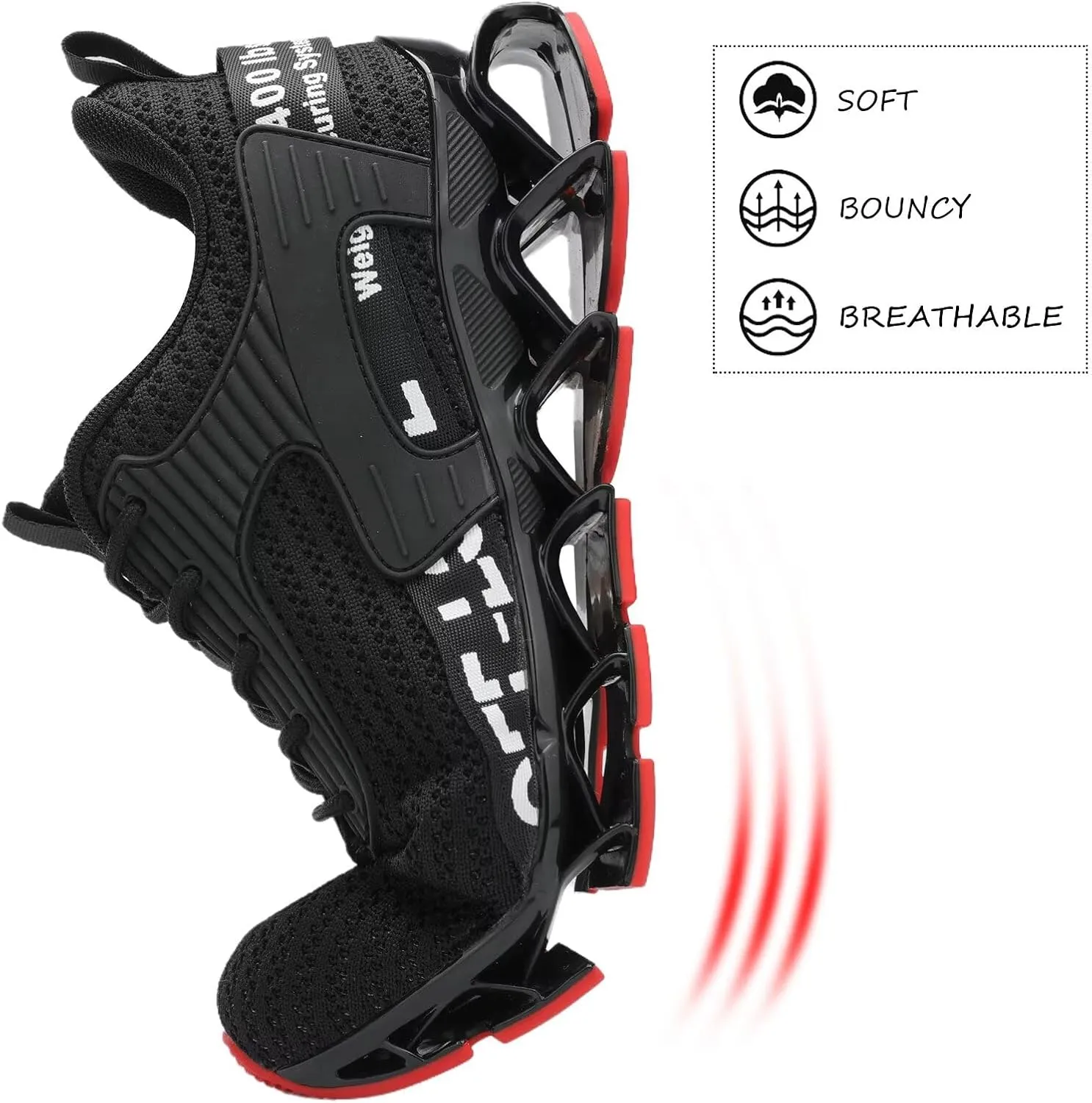 Vooncosir Men's Fashion Sneakers Breathable Mesh Running Shoes Blade Non Slip Soft Sole Casual Athletic Walking Shoes