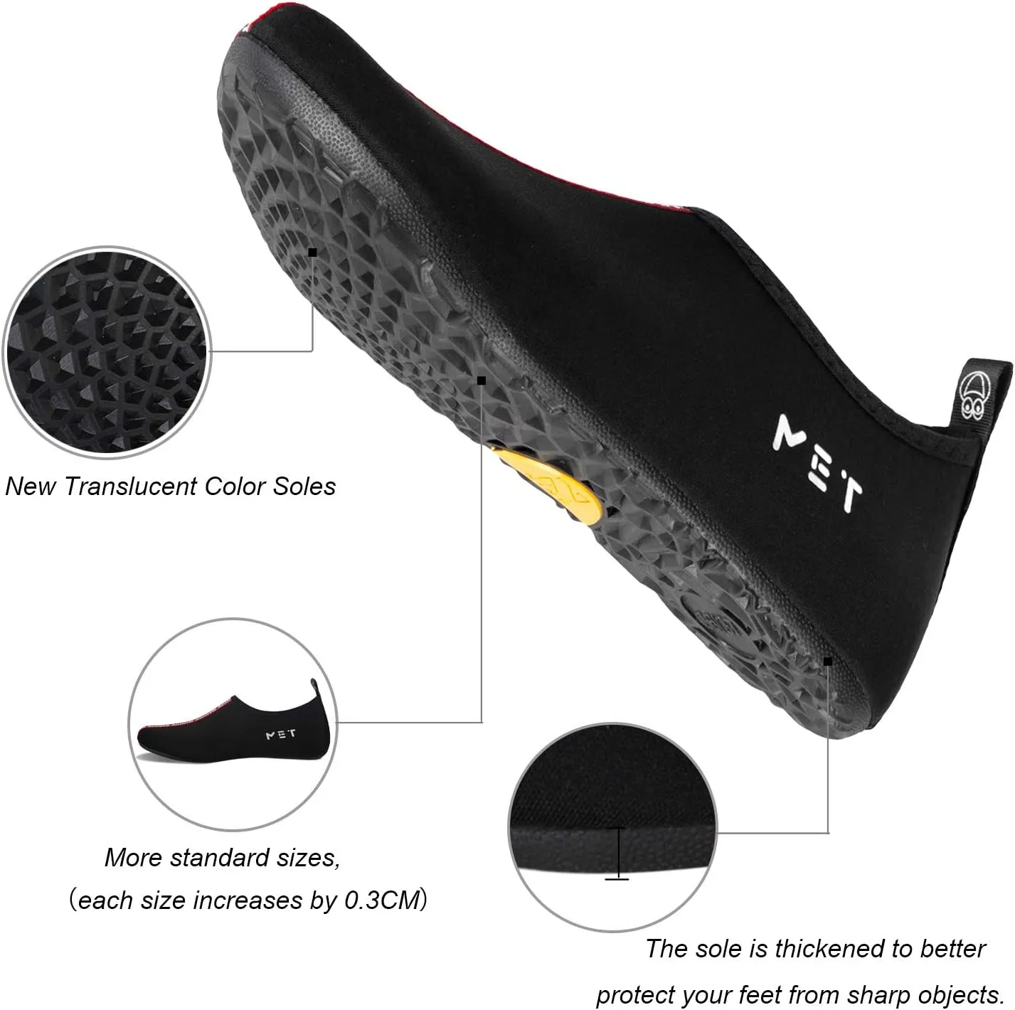 WateLves Water Shoes for Womens Mens Barefoot Quick-Dry Aqua Socks for Beach Swim Surf Yoga Exercise New Translucent Color Soles