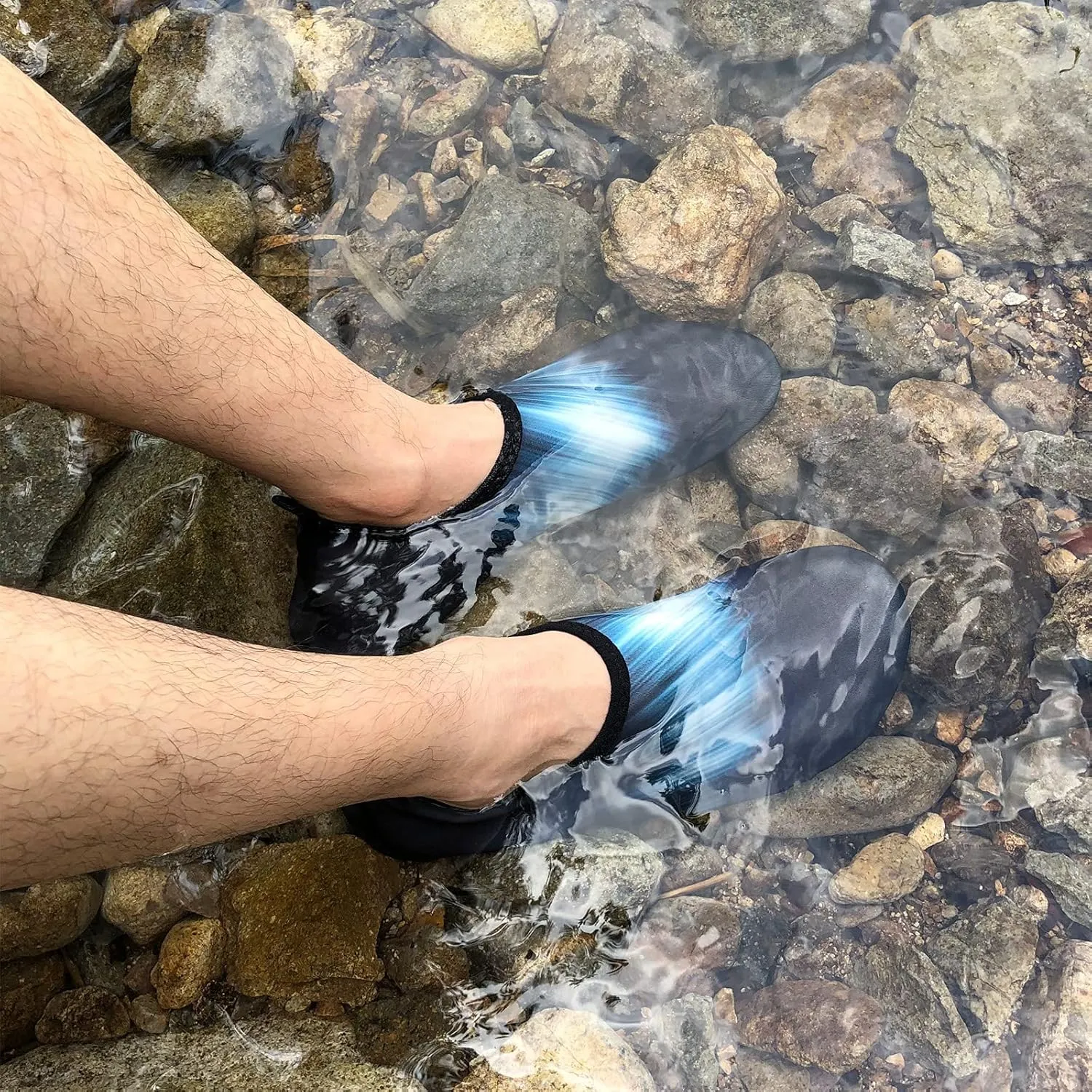 WateLves Water Shoes for Womens Mens Barefoot Quick-Dry Aqua Socks for Beach Swim Surf Yoga Exercise New Translucent Color Soles