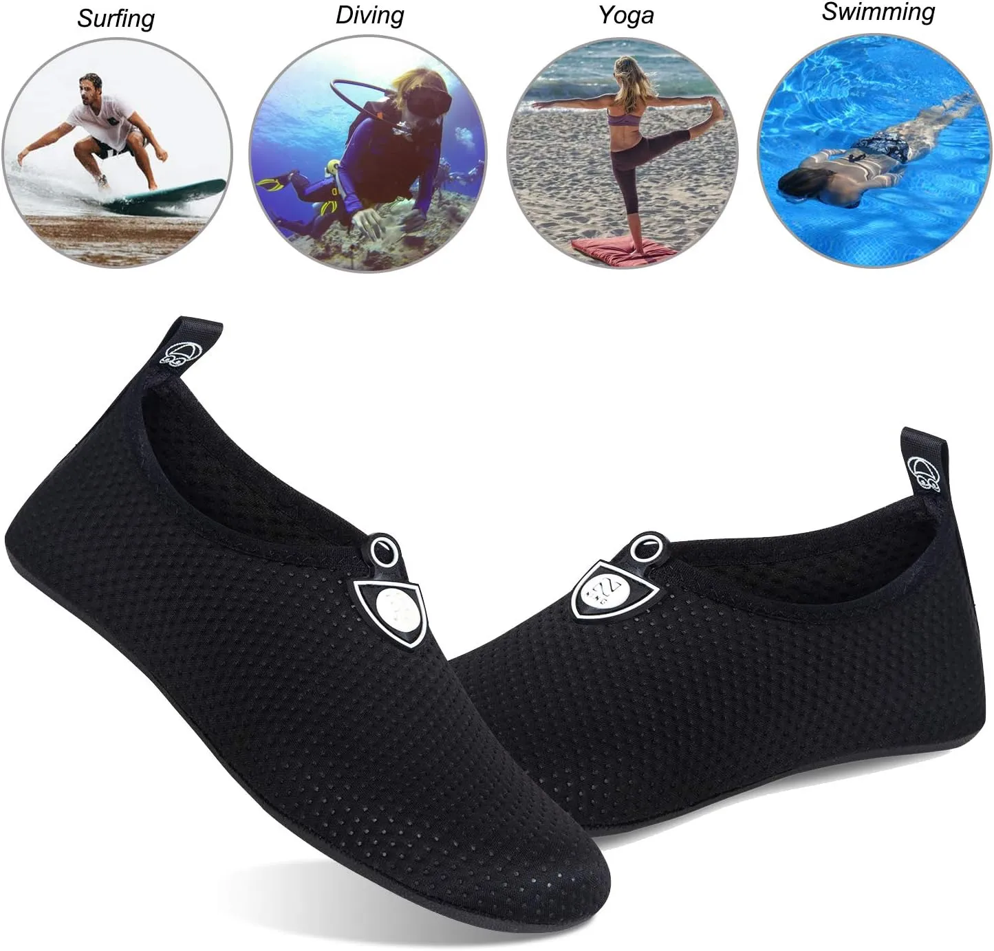 WateLves Water Shoes for Womens Mens Barefoot Quick-Dry Aqua Socks for Beach Swim Surf Yoga Exercise New Translucent Color Soles