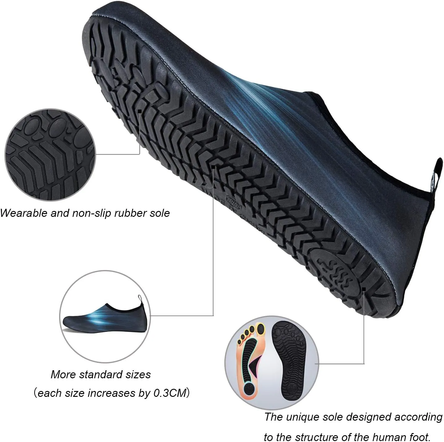 WateLves Water Shoes for Womens Mens Barefoot Quick-Dry Aqua Socks for Beach Swim Surf Yoga Exercise New Translucent Color Soles