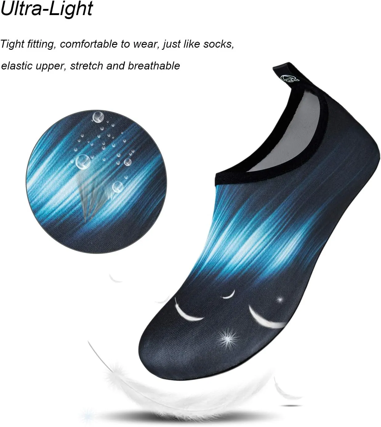 WateLves Water Shoes for Womens Mens Barefoot Quick-Dry Aqua Socks for Beach Swim Surf Yoga Exercise New Translucent Color Soles