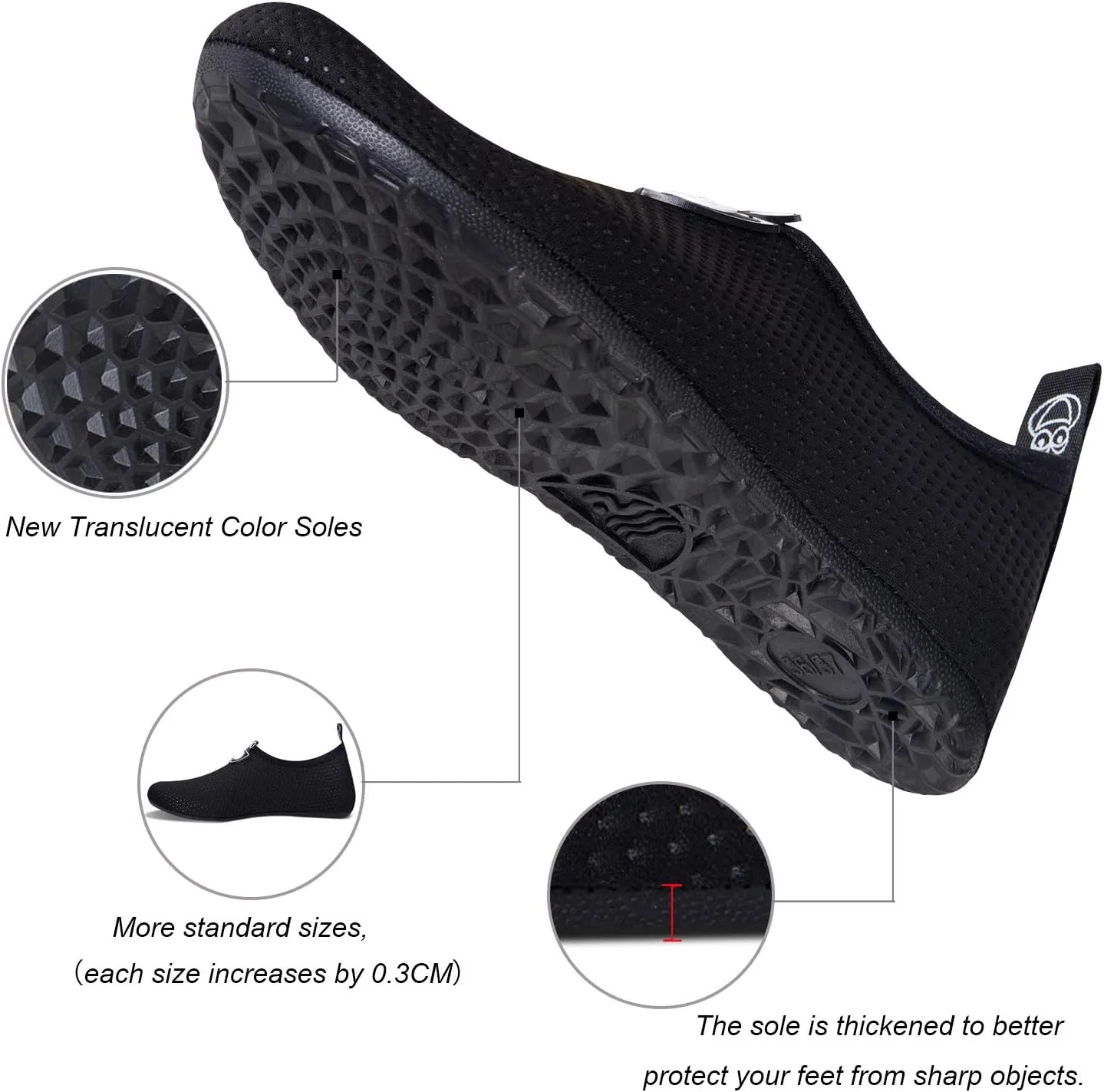 WateLves Water Shoes for Womens Mens Barefoot Quick-Dry Aqua Socks for Beach Swim Surf Yoga Exercise New Translucent Color Soles
