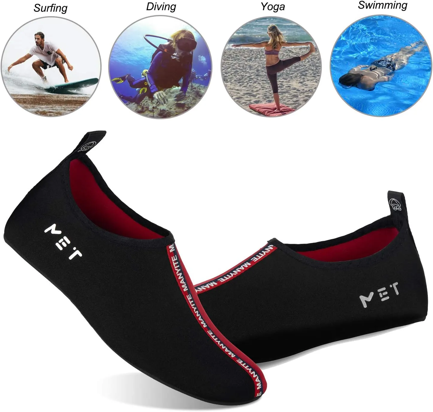 WateLves Water Shoes for Womens Mens Barefoot Quick-Dry Aqua Socks for Beach Swim Surf Yoga Exercise New Translucent Color Soles