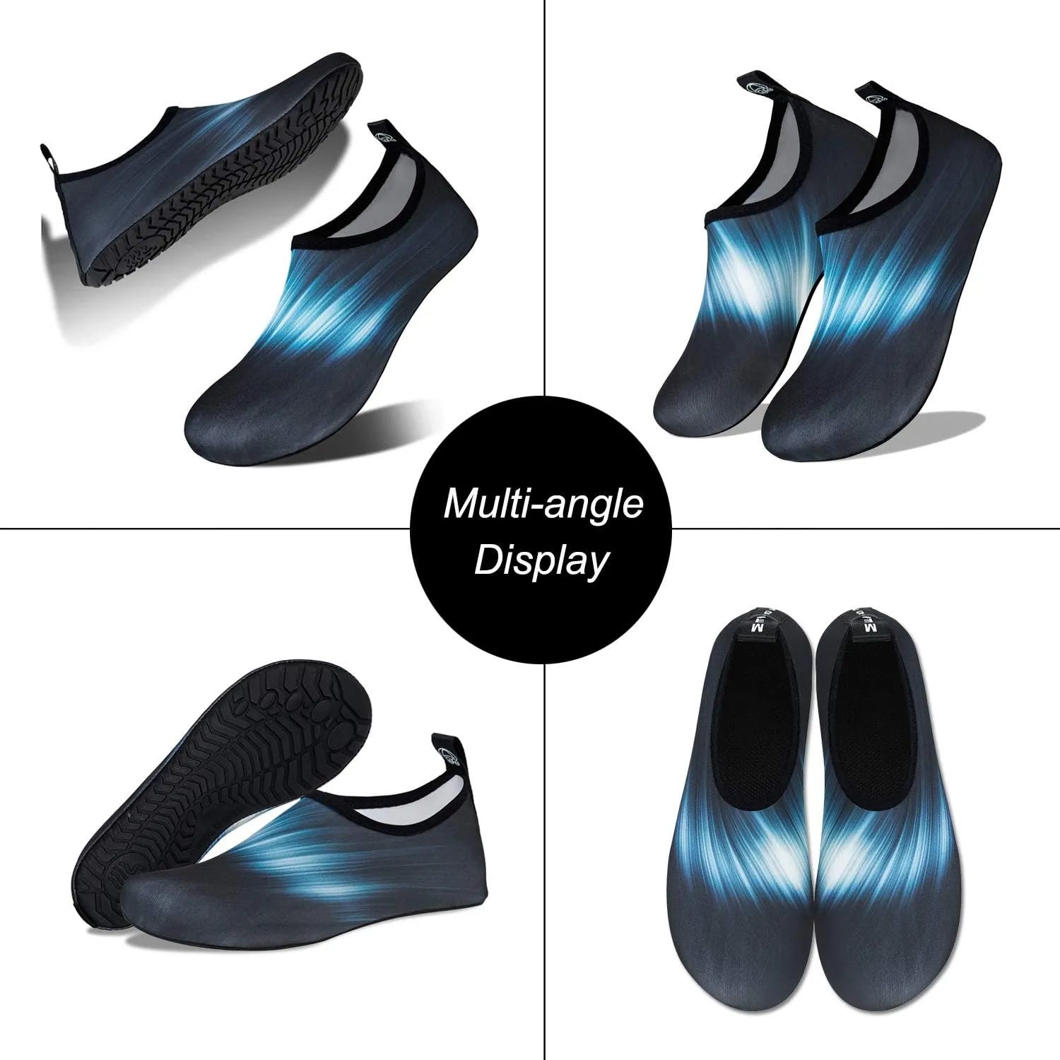 WateLves Water Shoes for Womens Mens Barefoot Quick-Dry Aqua Socks for Beach Swim Surf Yoga Exercise New Translucent Color Soles