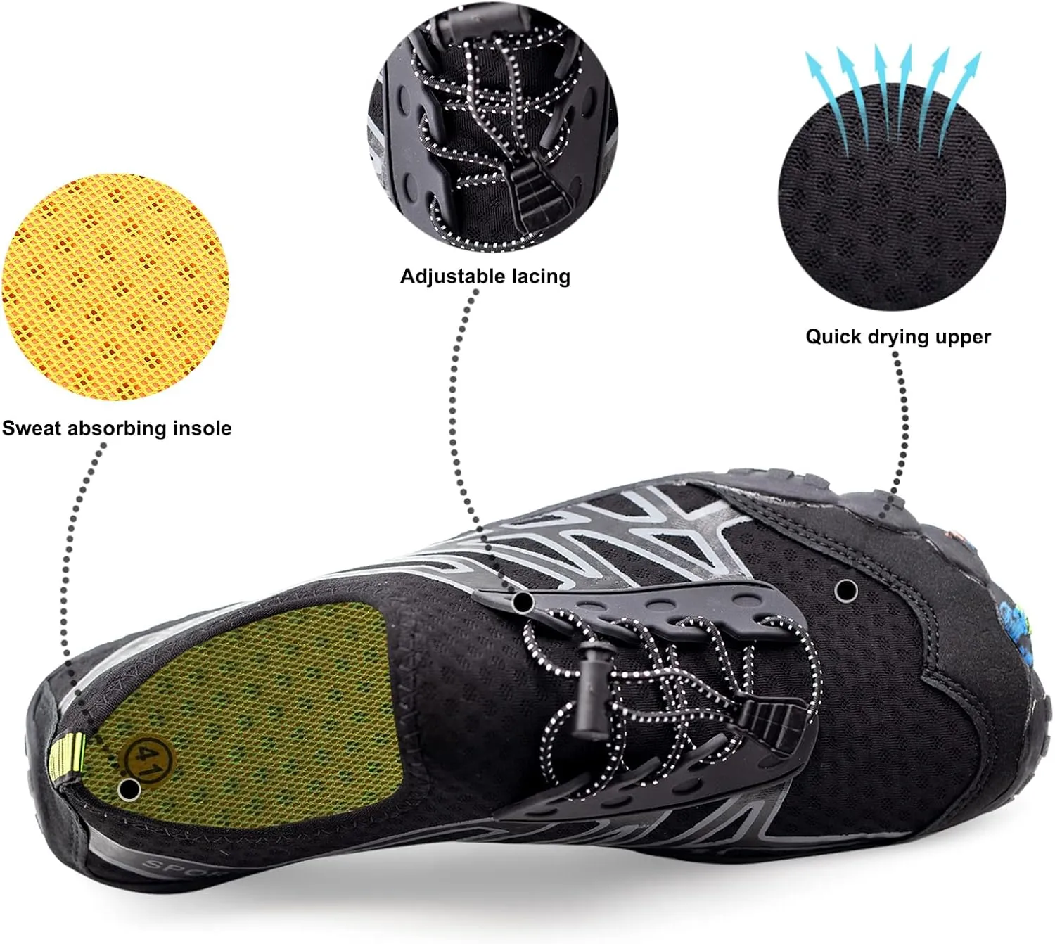 Water Shoes for Men Women Quick-Dry Barefoot Aqua Sock Outdoor Athletic Sport Shoes
