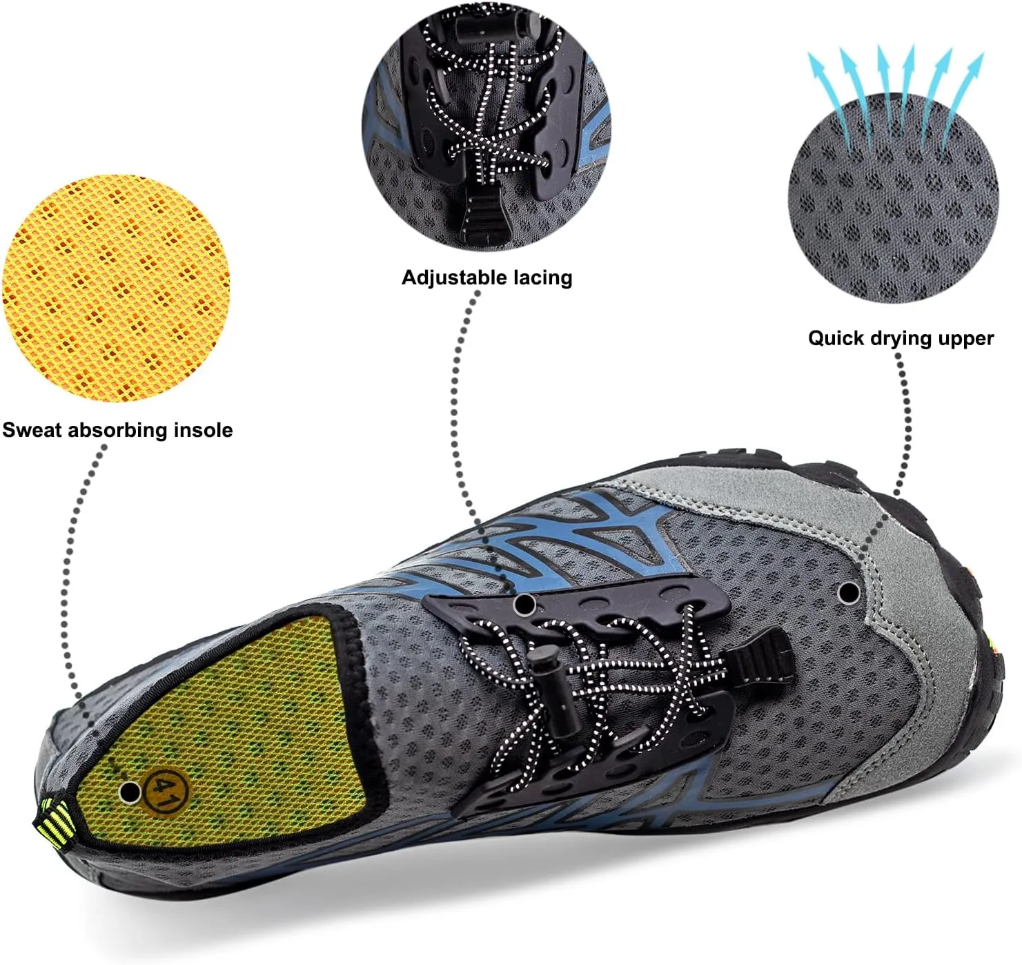 Water Shoes for Men Women Quick-Dry Barefoot Aqua Sock Outdoor Athletic Sport Shoes