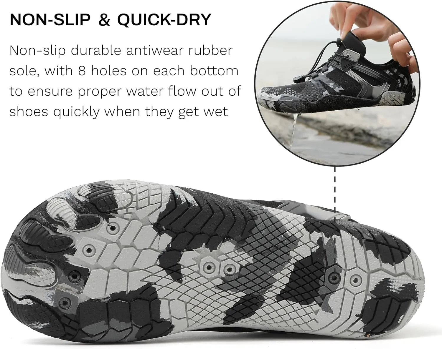 Water Shoes for Women & Men - Quick Dry Non-Slip Aqua Shoes for Beach, River, Pool & Hiking