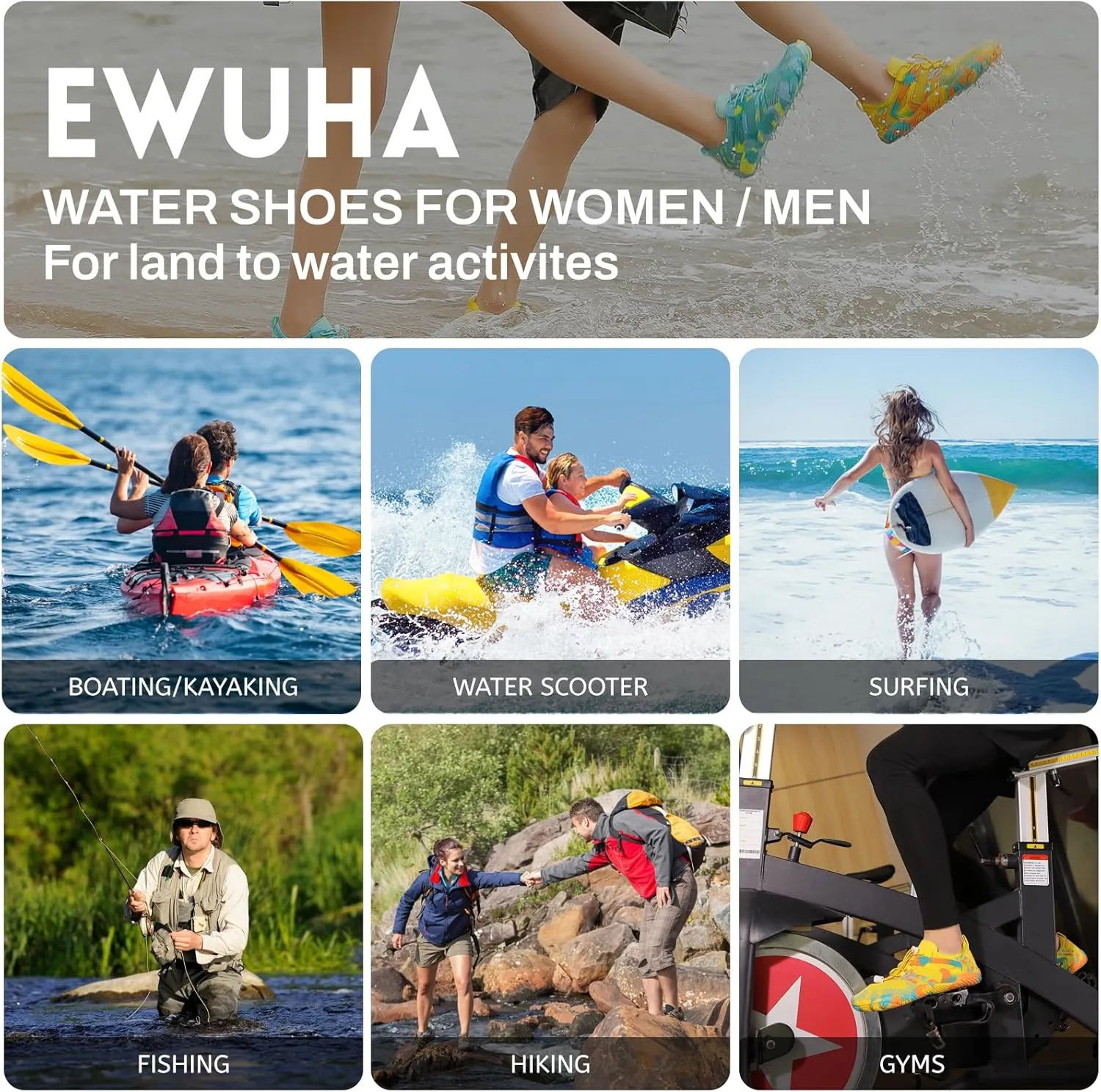 Water Shoes for Women & Men - Quick Dry Non-Slip Aqua Shoes for Beach, River, Pool & Hiking