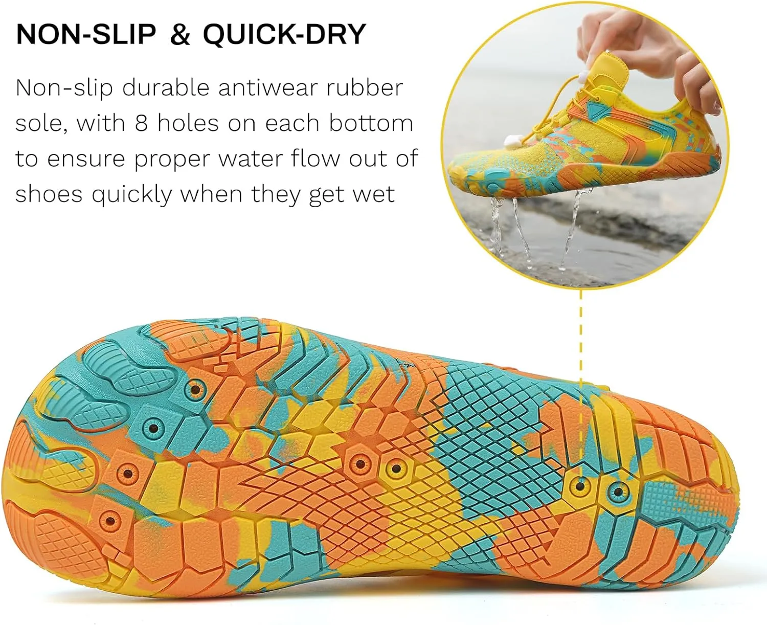 Water Shoes for Women & Men - Quick Dry Non-Slip Aqua Shoes for Beach, River, Pool & Hiking
