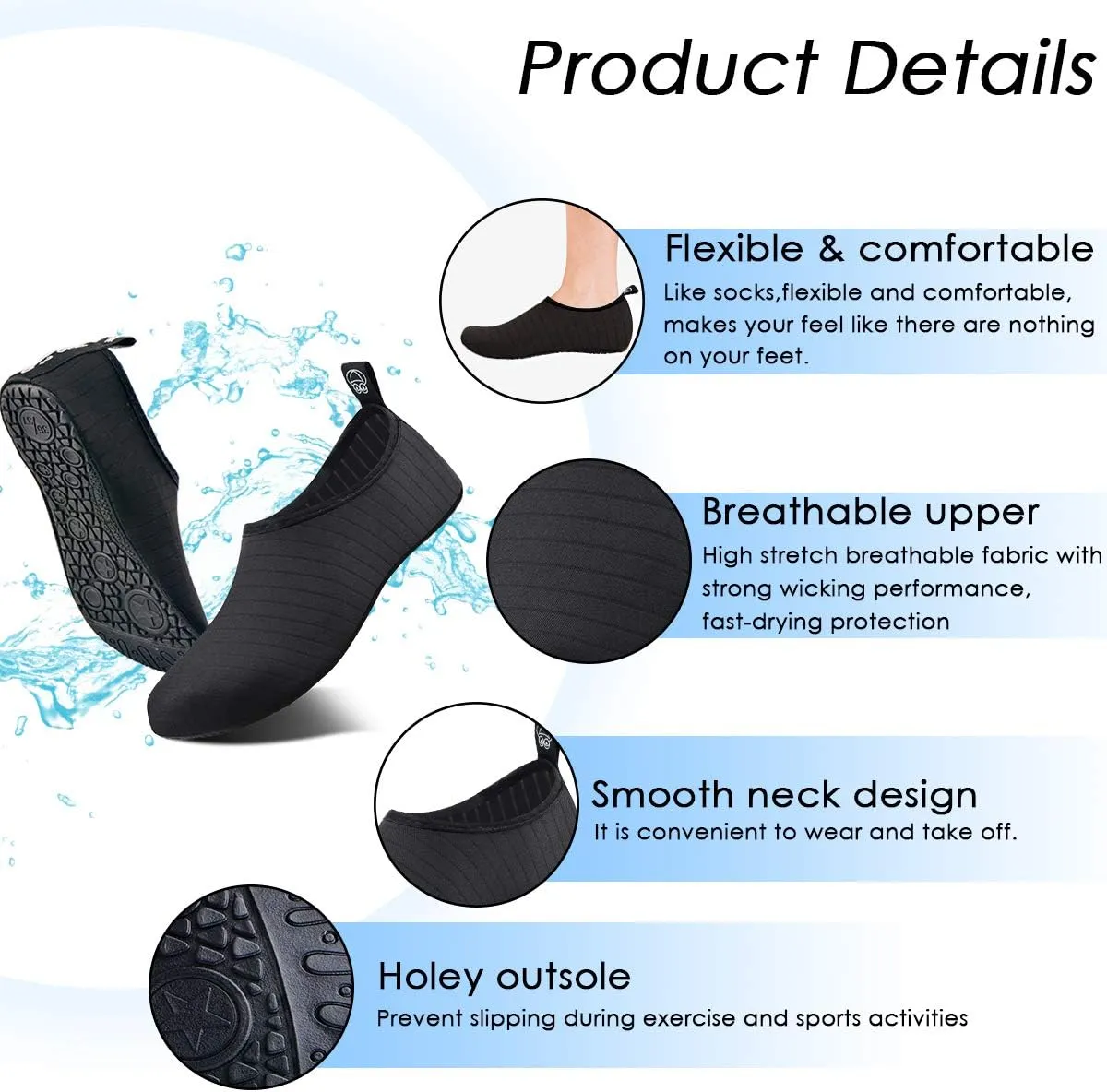 Water Shoes for Women and Men, Quick-Dry Aqua Socks Swim Beach Womens Mens Shoes for Outdoor Surfing Yoga Exercise