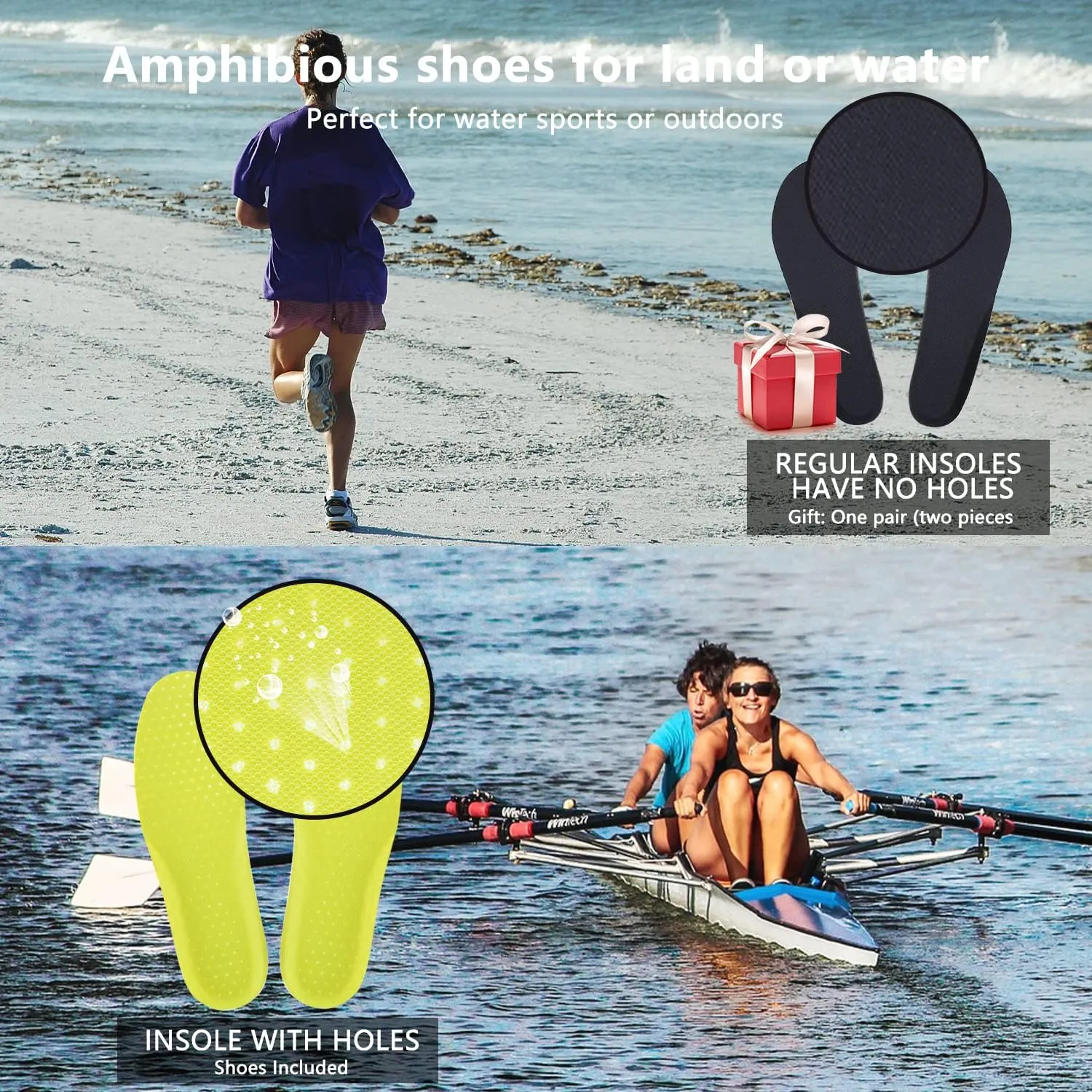 Water Shoes Mens Womens Aqua Quick-Dry Barefoot Athletic Sport Shoes for Outdoor Surfing Kayaking Walking Hiking