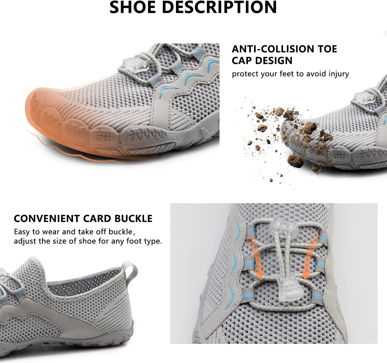 Water Shoes Mens Womens Aqua Quick-Dry Barefoot Athletic Sport Shoes for Outdoor Surfing Kayaking Walking Hiking