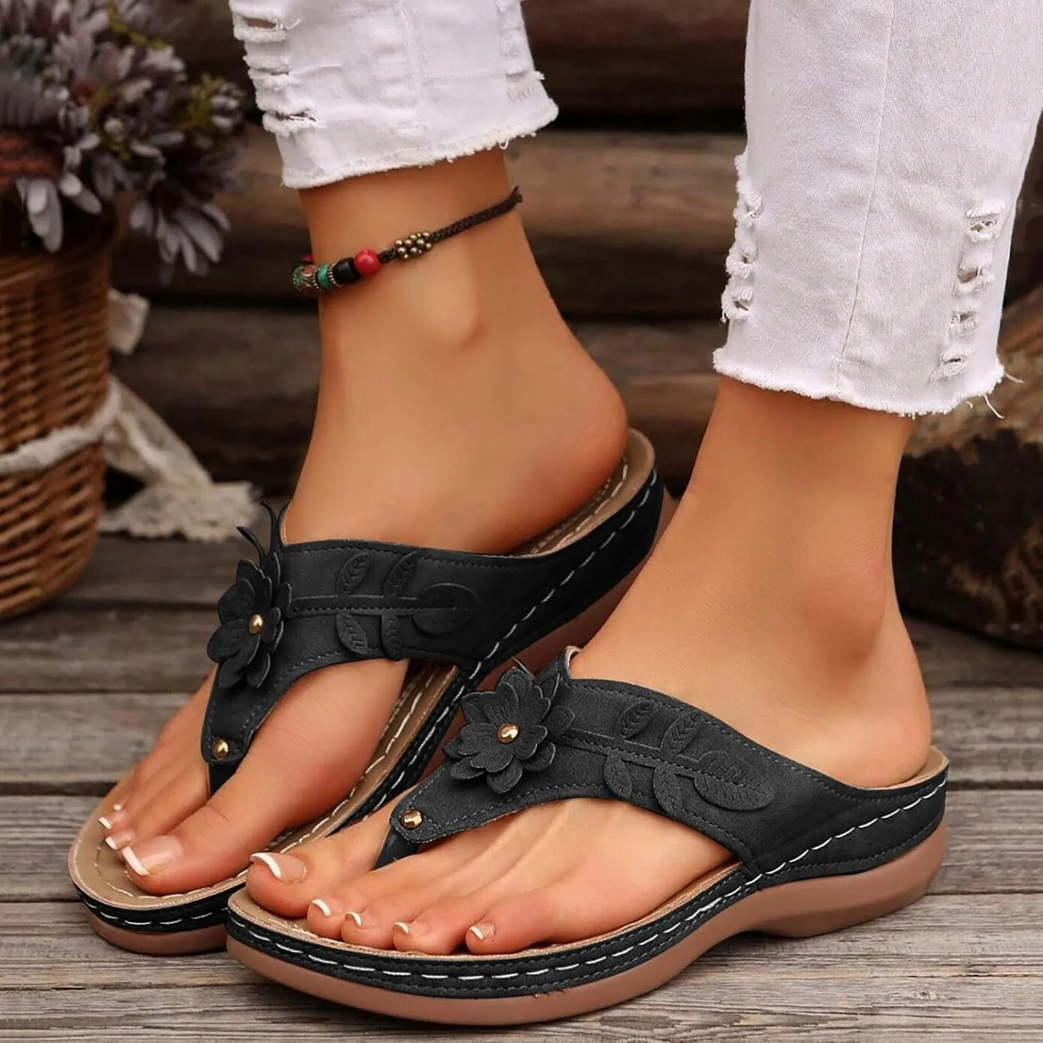 Wedge 2025 Heeled Sandals Cute Spring Open Toe Trendy Casual Comfort Summer Cover Heel Dressy Cutout Party Beach Crystal Rhinestone Pearl Bling Black T Strap Sparkly Thong Flat Shoes