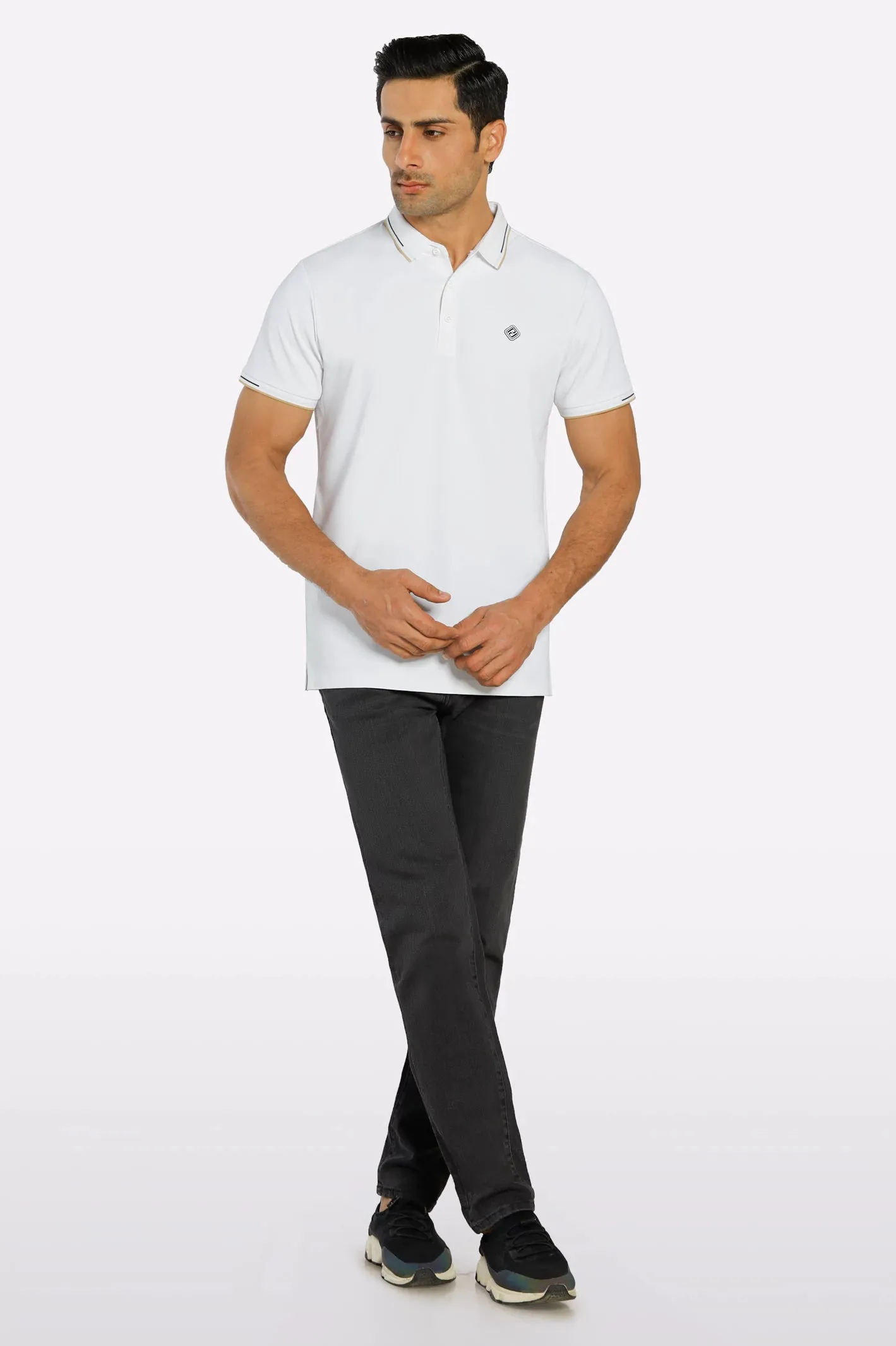 White Dry Fit Polo