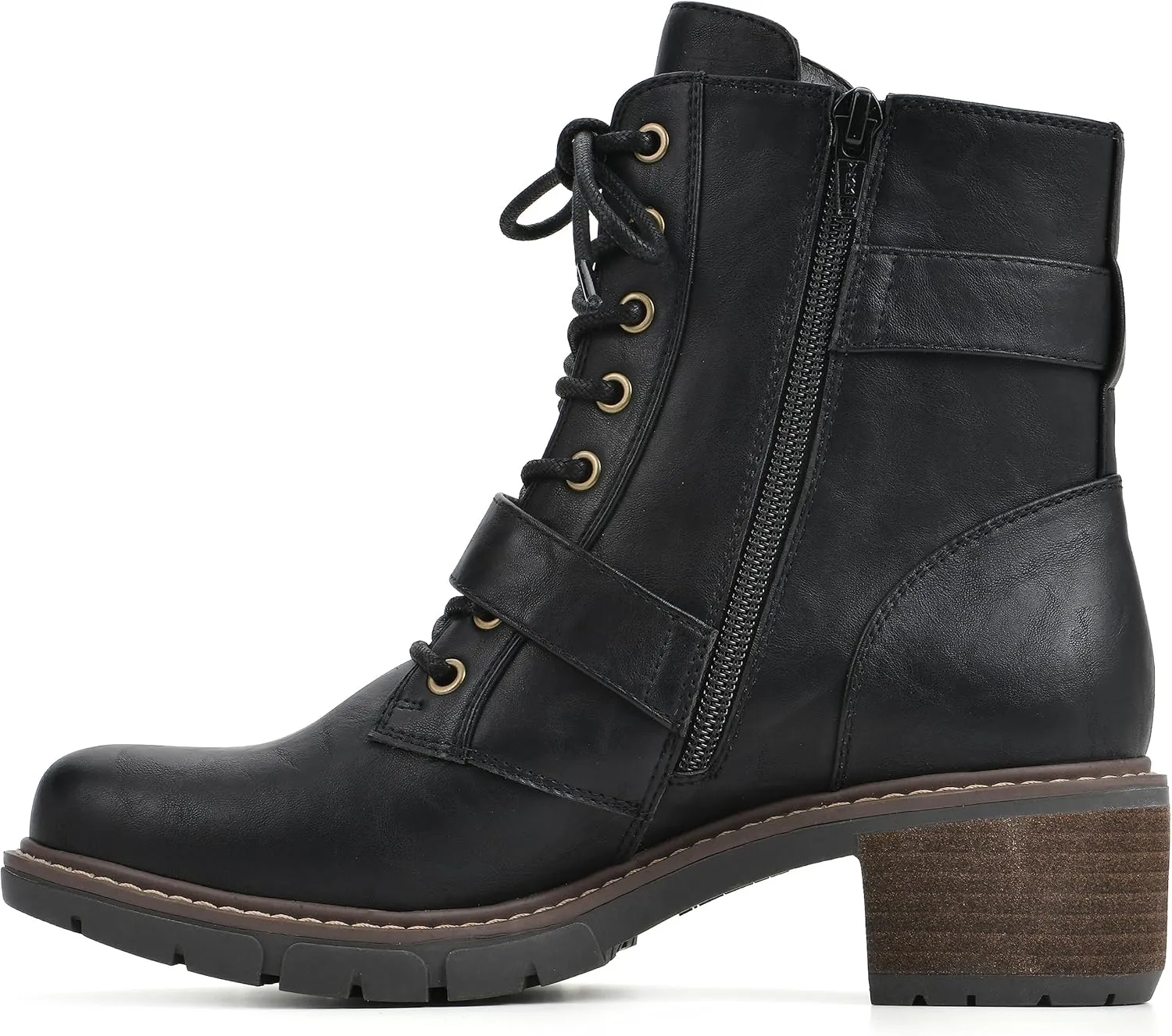 WHITE MOUNTAIN Women's Shoes Crank Block Heel Moto Boot
