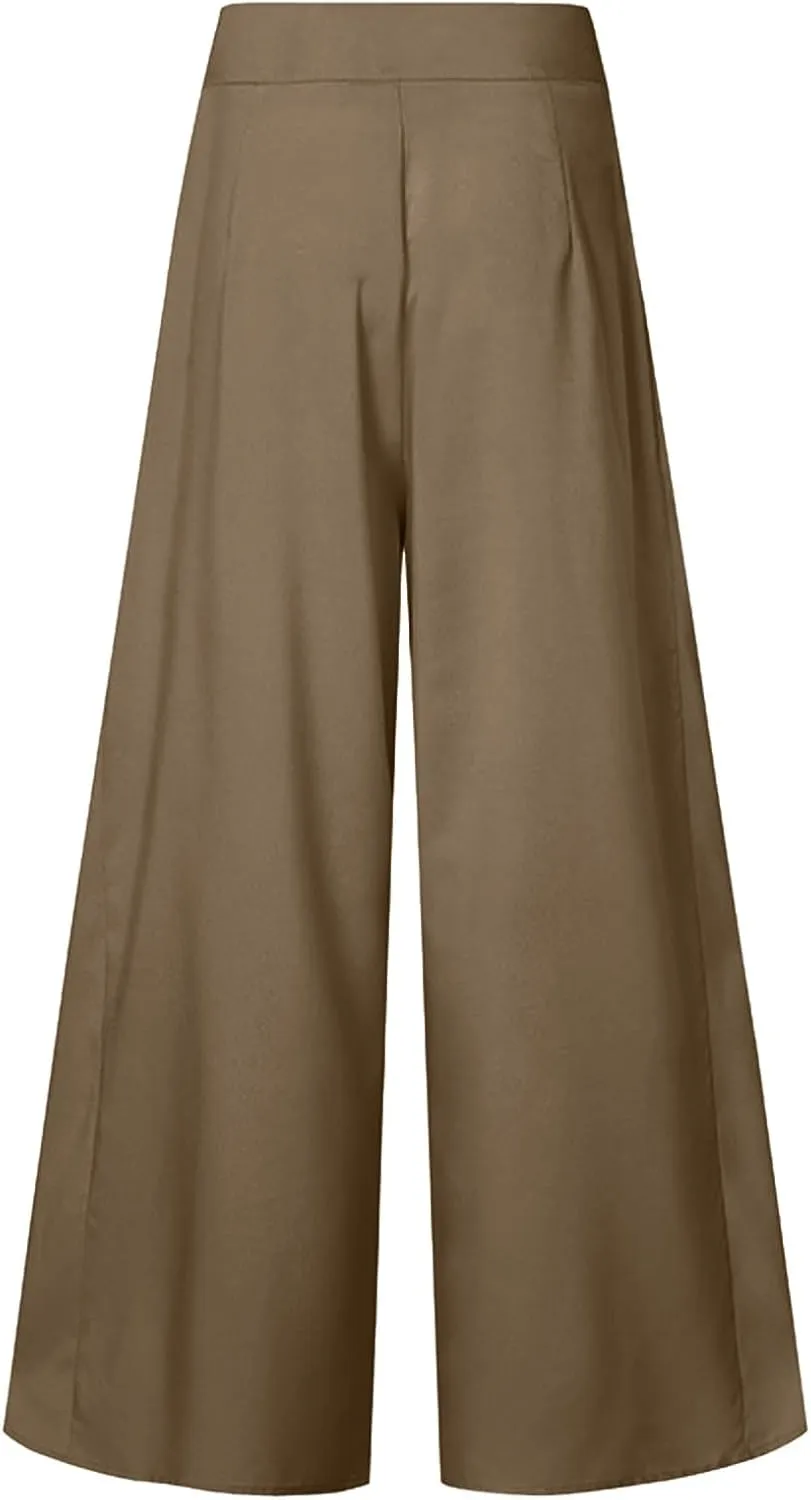 Wide Leg Pants for Women High Waisted Palazzo Slacks Flowy Dress Pants Plus Size Business Work Comfy Baggy Trousers