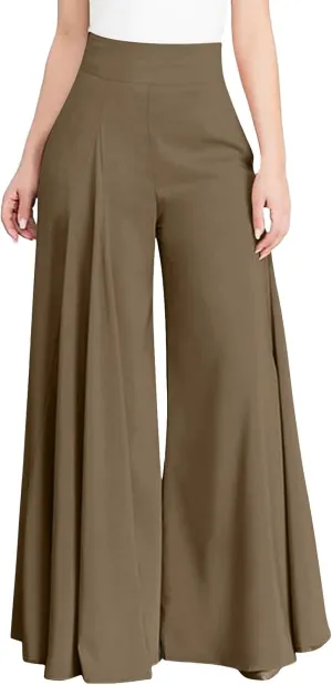 Wide Leg Pants for Women High Waisted Palazzo Slacks Flowy Dress Pants Plus Size Business Work Comfy Baggy Trousers