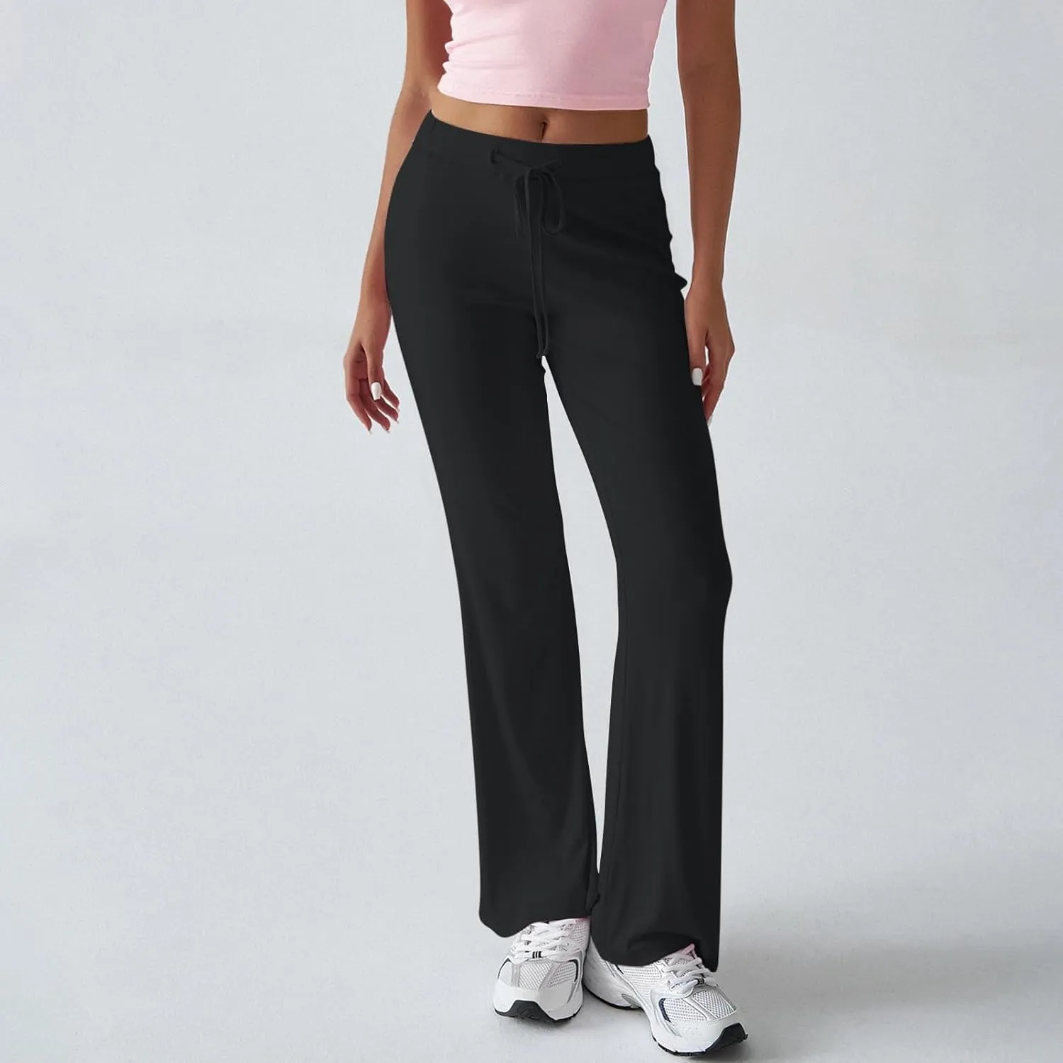 Wide Leg Pants for Women Lightweight High Waisted Pants Slim Fit Flare Yoga Pants Sweatpants Comfy Lounge Pants Trousers