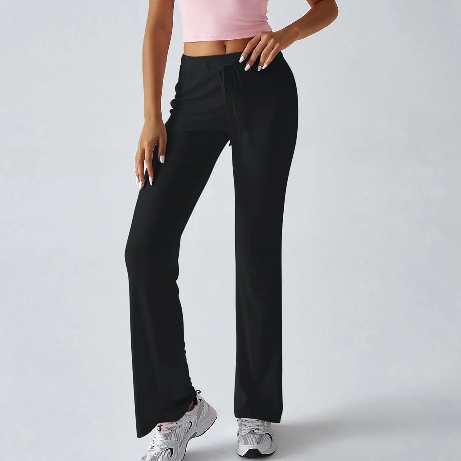 Wide Leg Pants for Women Lightweight High Waisted Pants Slim Fit Flare Yoga Pants Sweatpants Comfy Lounge Pants Trousers