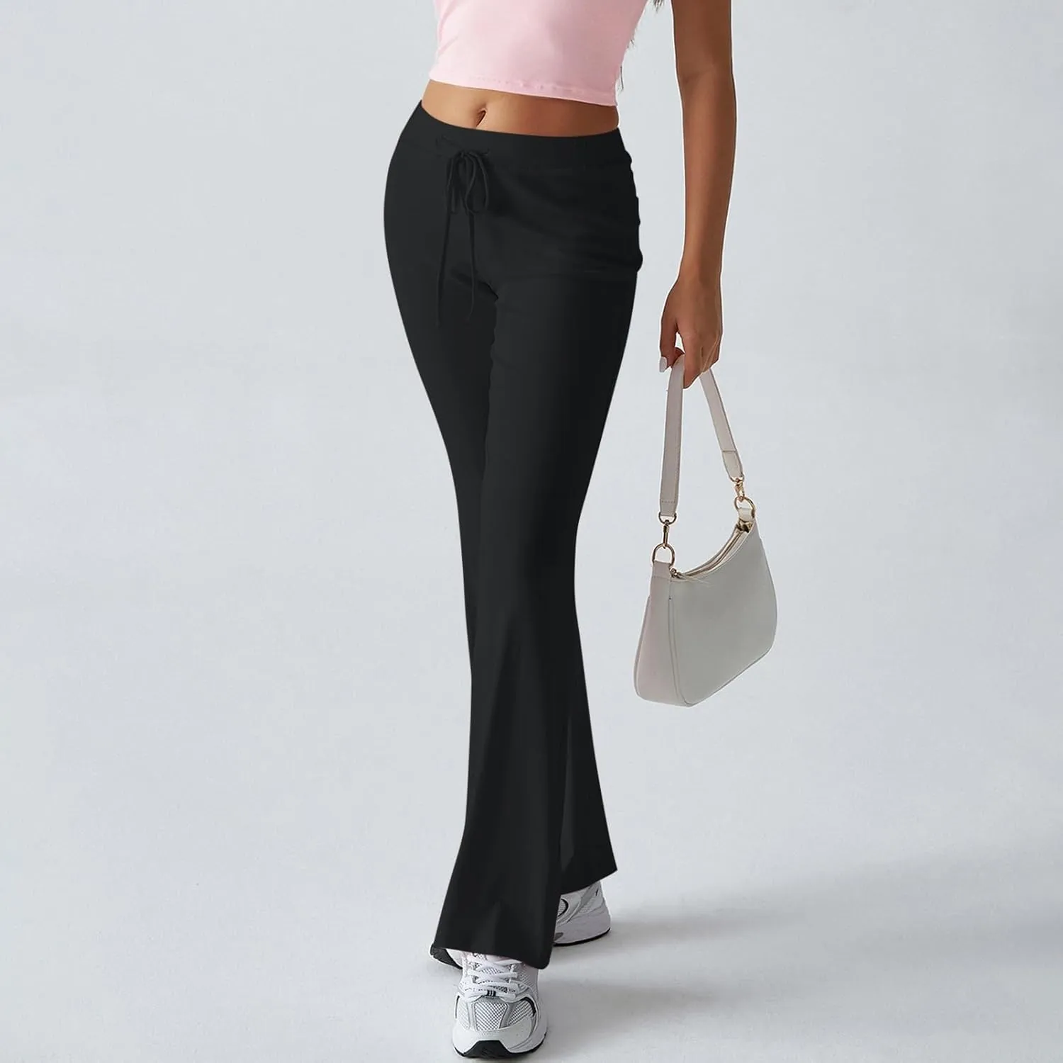 Wide Leg Pants for Women Lightweight High Waisted Pants Slim Fit Flare Yoga Pants Sweatpants Comfy Lounge Pants Trousers