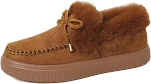 Winter Boots For Women 2024 Snow Boots Warm Fur Lined Anti-Slip Outdoor Slip On Ankle Booties Comfort Loafers Shoes