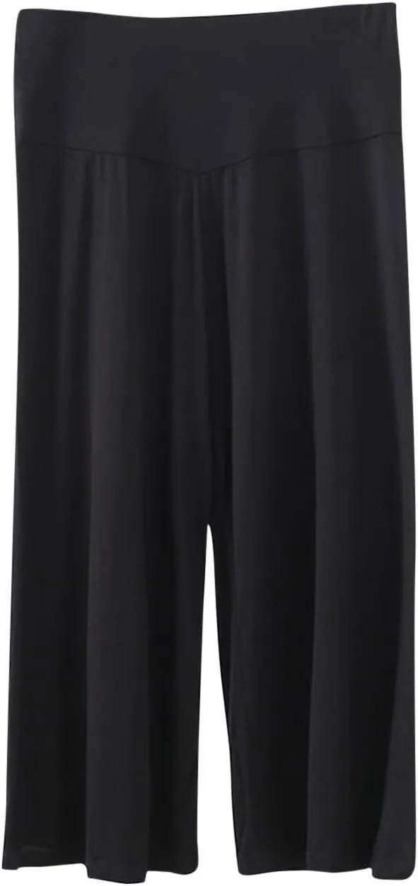 Women Capri 3/4 Trousers Cropped Pants Lounge Yoga Sports Sweatpants Stretch Leggings Elasticated Waist Bottoms
