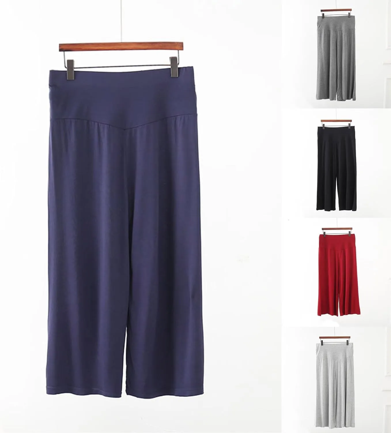 Women Capri 3/4 Trousers Cropped Pants Lounge Yoga Sports Sweatpants Stretch Leggings Elasticated Waist Bottoms