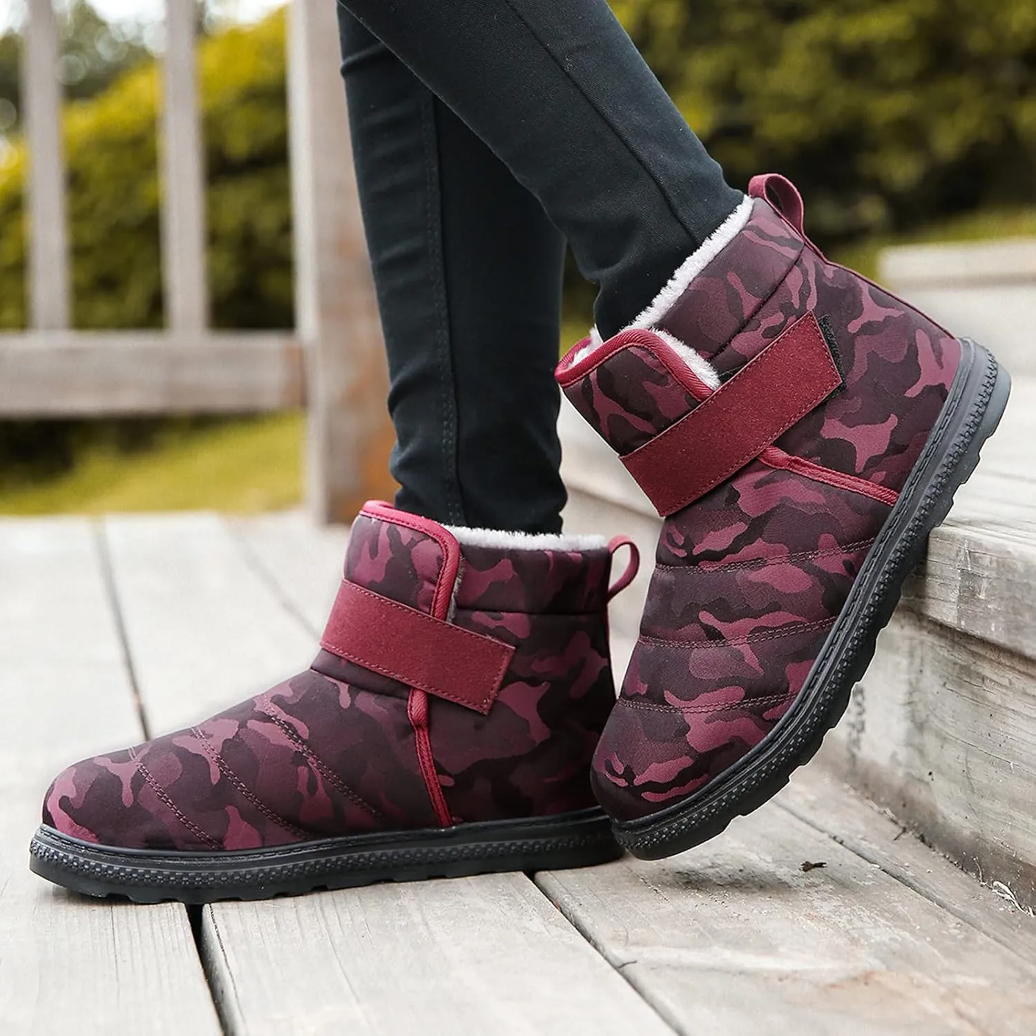 Women Snow Boots Waterproof Anti-slip Winter Boots Classic Fully Fur Booties Lightweight Slip on Ankle Boots Outdoor Sneakers Winter Shoes