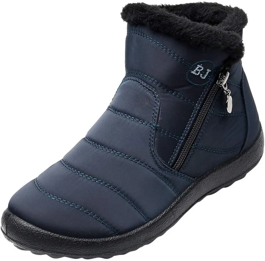 Women Snow Boots Waterproof Winter Boots Non Slip Fur Lined Booties Casual Slip on Ankle Boots Comfortable Winter Shoes Trekking Shoes
