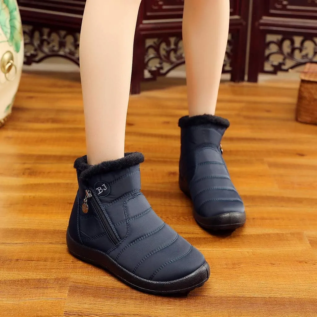 Women Snow Boots Waterproof Winter Boots Non Slip Fur Lined Booties Casual Slip on Ankle Boots Comfortable Winter Shoes Trekking Shoes