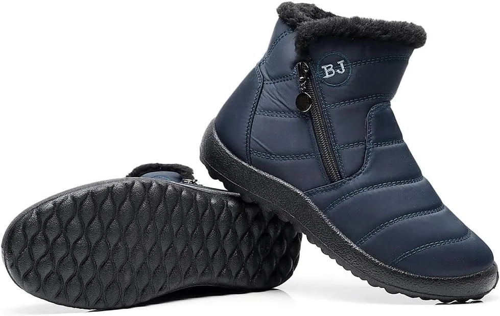 Women Snow Boots Waterproof Winter Boots Non Slip Fur Lined Booties Casual Slip on Ankle Boots Comfortable Winter Shoes Trekking Shoes