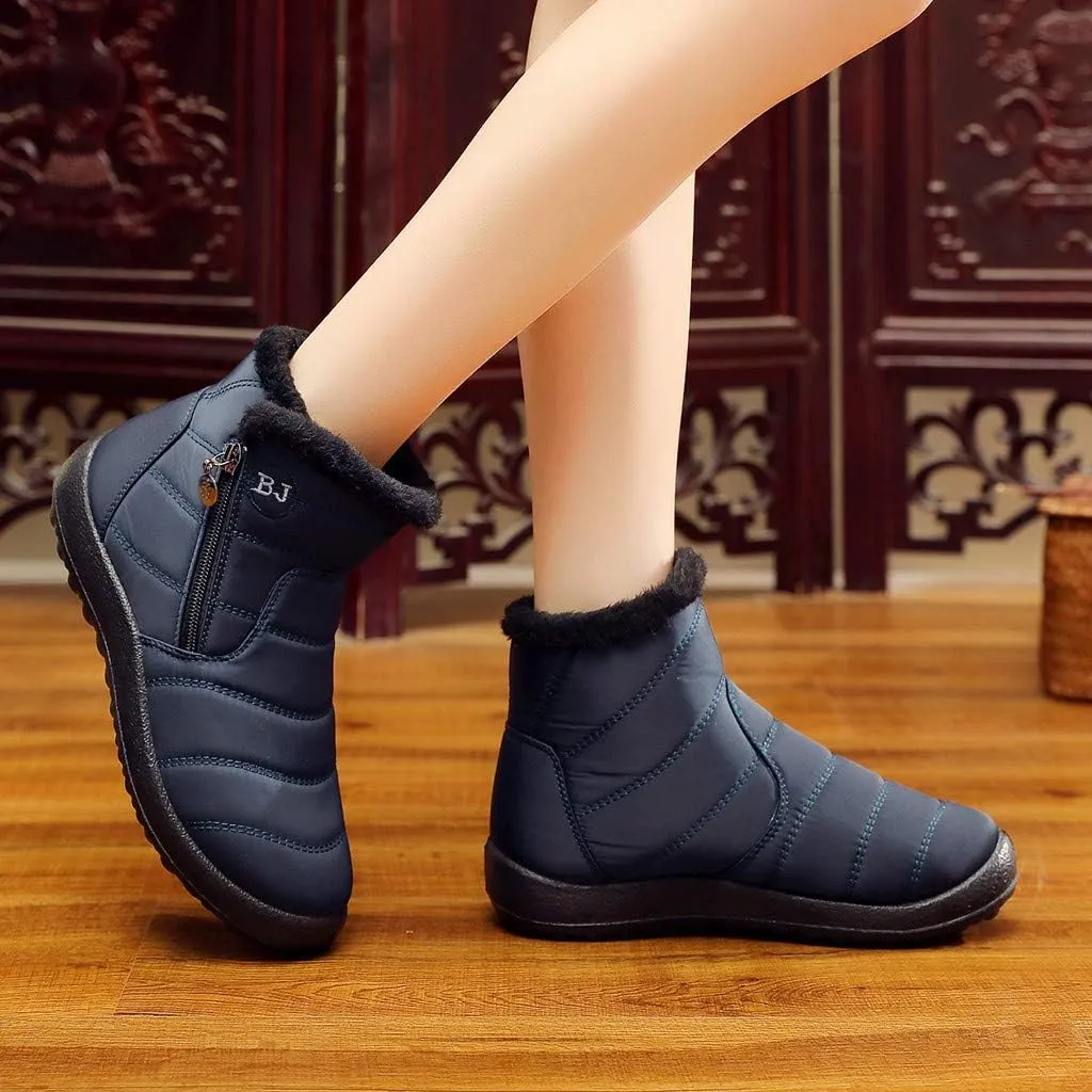 Women Snow Boots Waterproof Winter Boots Non Slip Fur Lined Booties Casual Slip on Ankle Boots Comfortable Winter Shoes Trekking Shoes