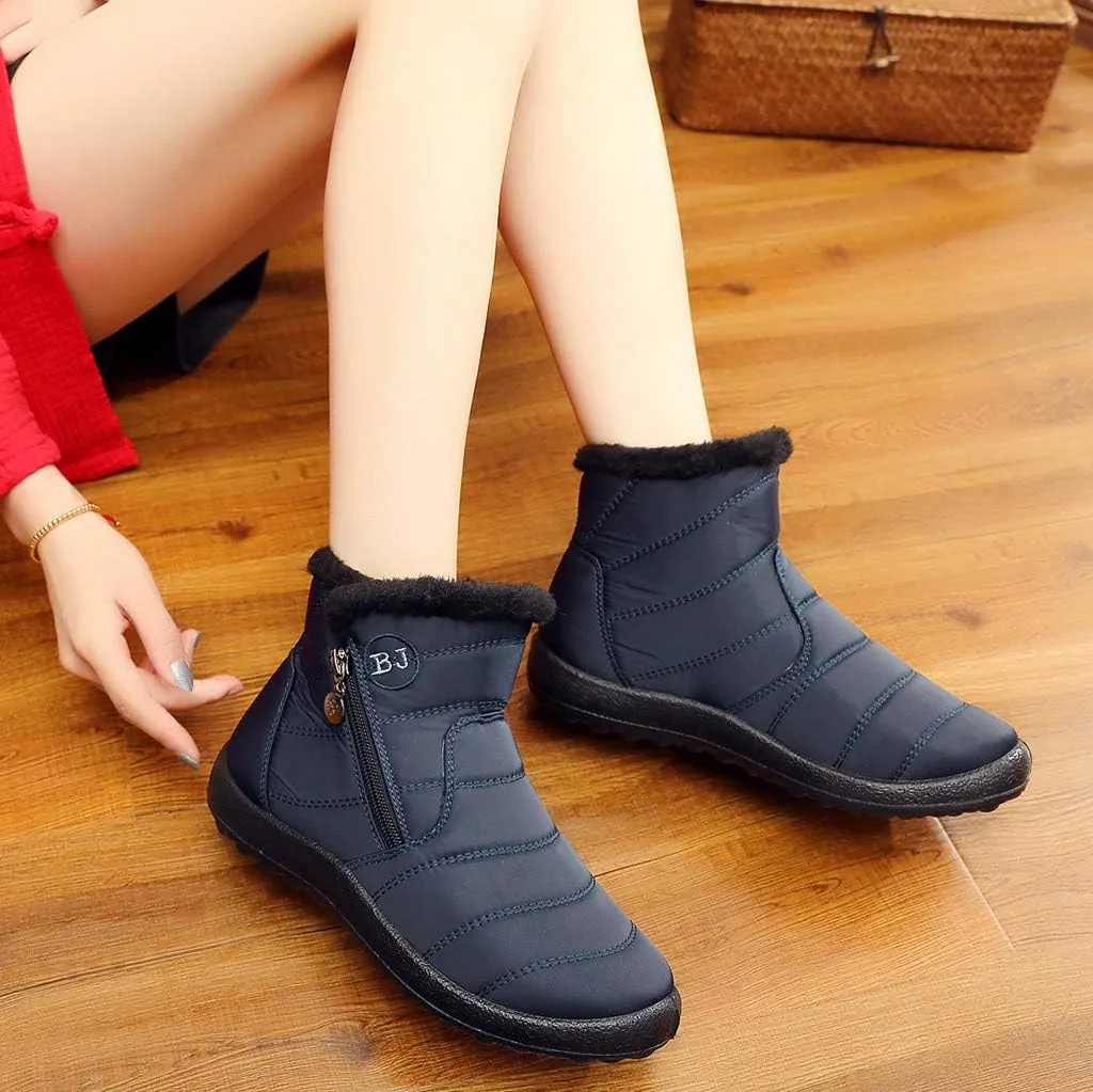 Women Snow Boots Waterproof Winter Boots Non Slip Fur Lined Booties Casual Slip on Ankle Boots Comfortable Winter Shoes Trekking Shoes