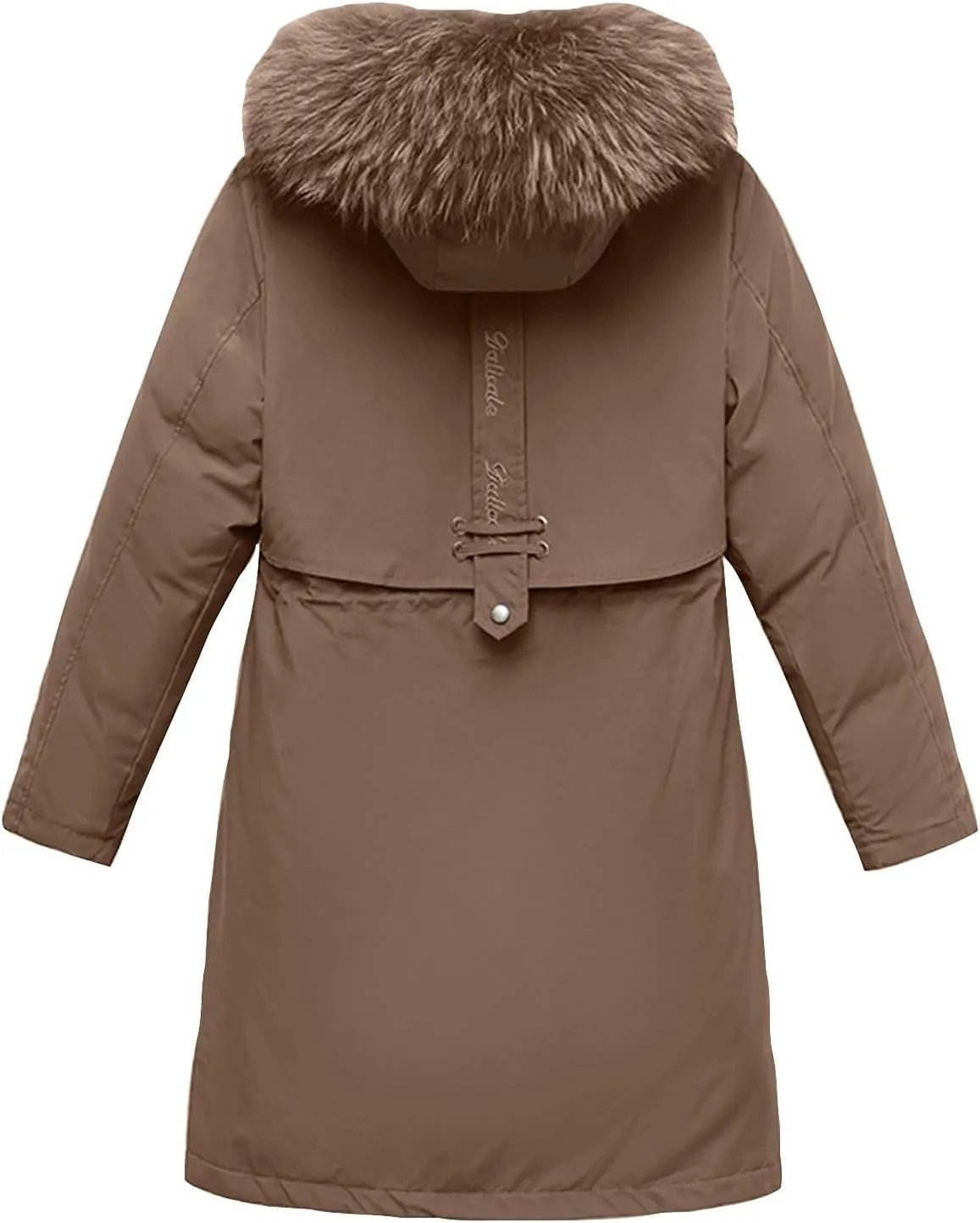 Women Winter Coats Solid Thicken Fleece Cotton Jackets Zipper Long Sleeve Down Coats with Pockets Outerwear