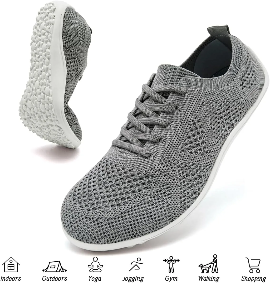 Women's Barefoot Shoes Walking Sports Zero Drop Sole Casual Sneakers Slip On Soft Fashion Shoes