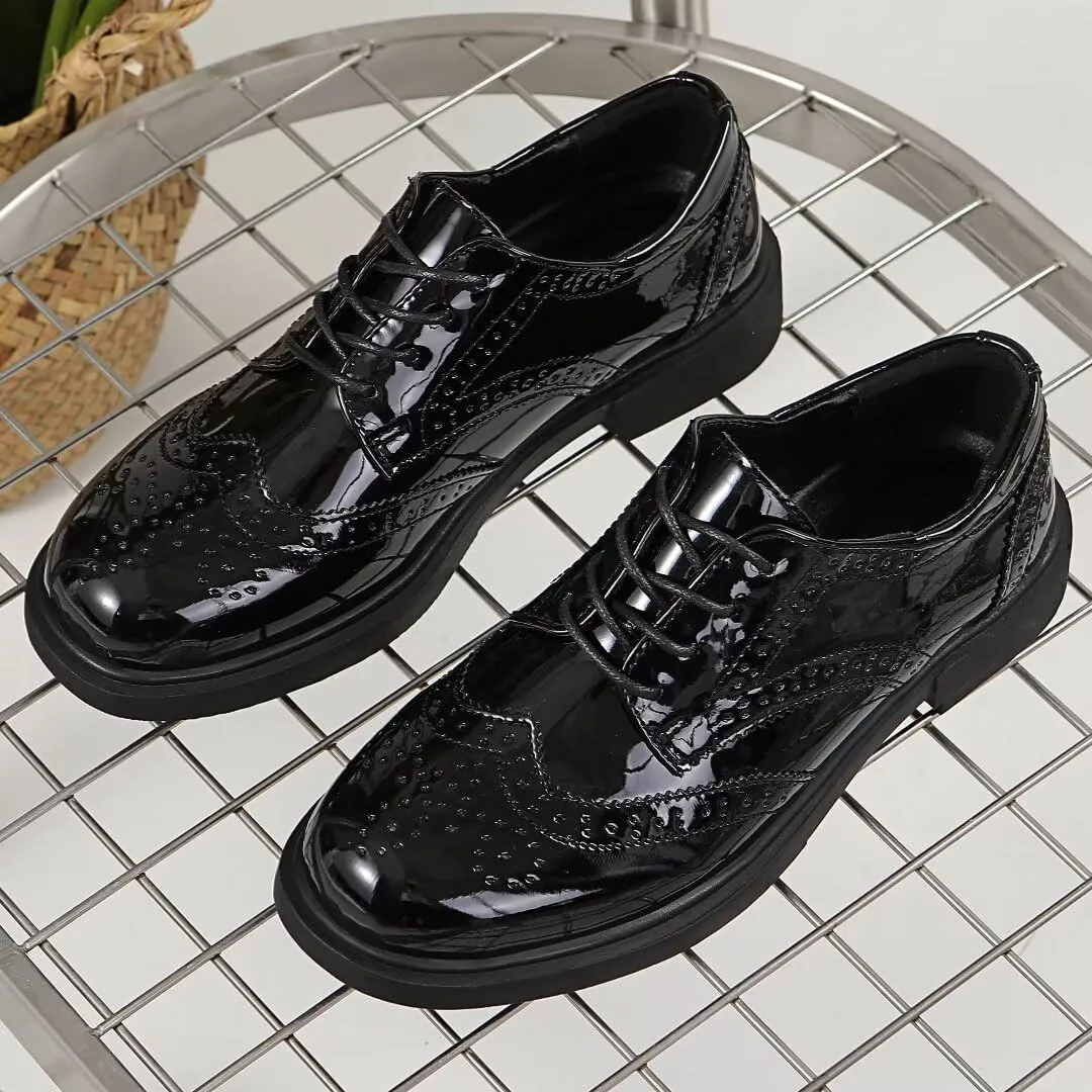 Women's Classic Oxfords Lace Up Business Formal Wingtip Brogue Dress Shoes