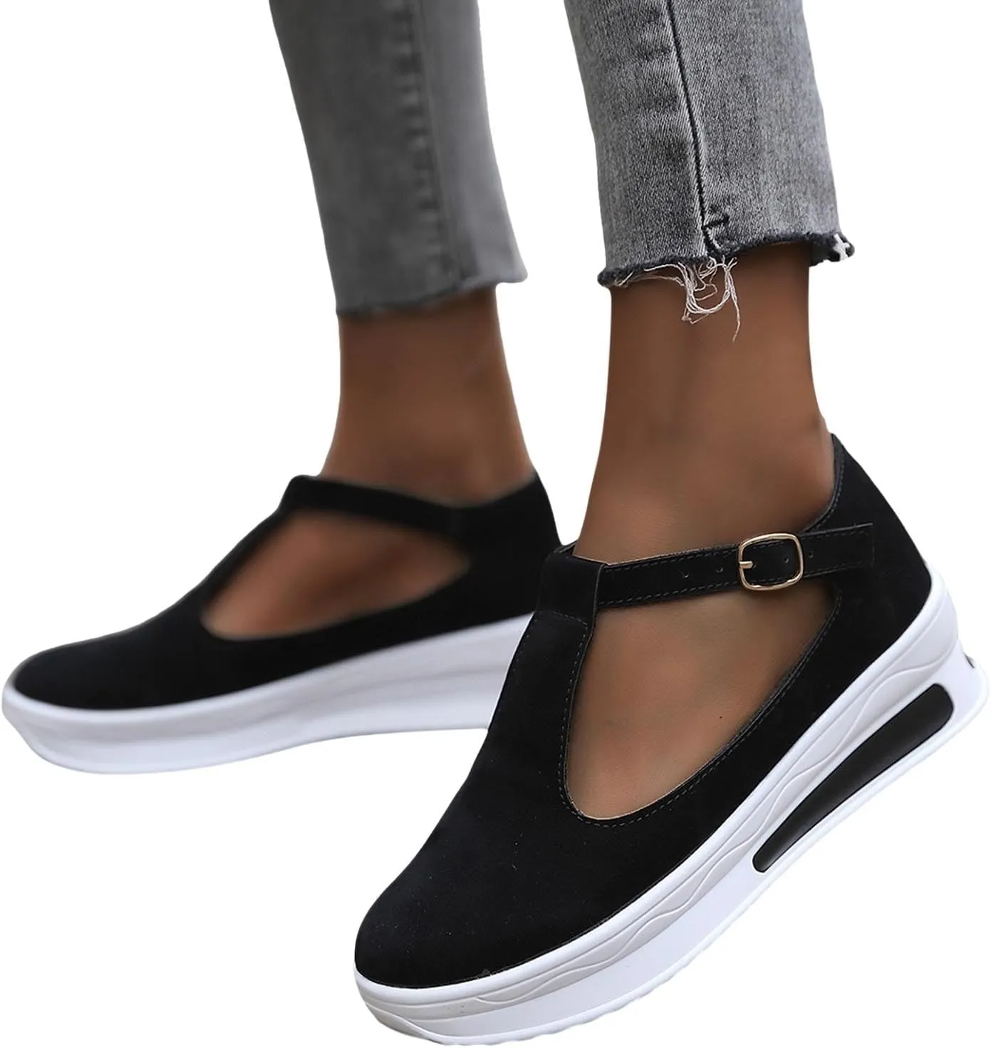 Womens Espadrille Wedges Flat Sandals Ankle Flock or Hollow Strappy Closed Toe Casual Outdoor Buckle Strap 2025 Dressy Espadrilles Comfortable Anti Slip Summer Orthopedic Platform on Shoes